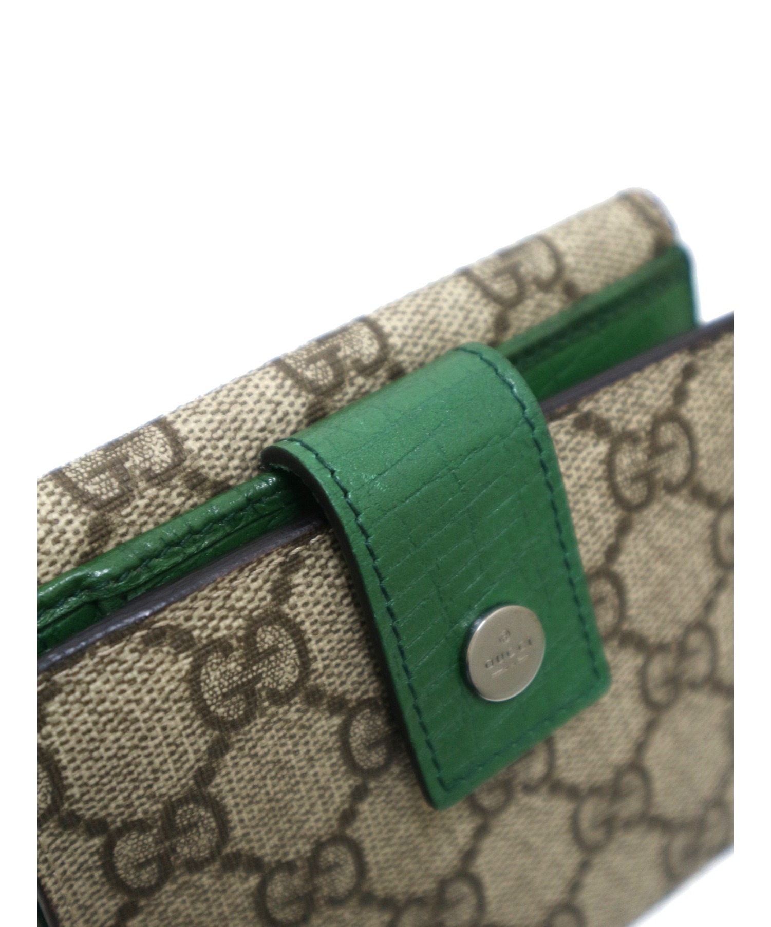 中古・古着通販】GUCCI (グッチ) Wホック2つ折り財布 ベージュ