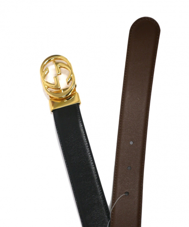 中古・古着通販】GUCCI (グッチ) インターロッキングGバックルレザー
