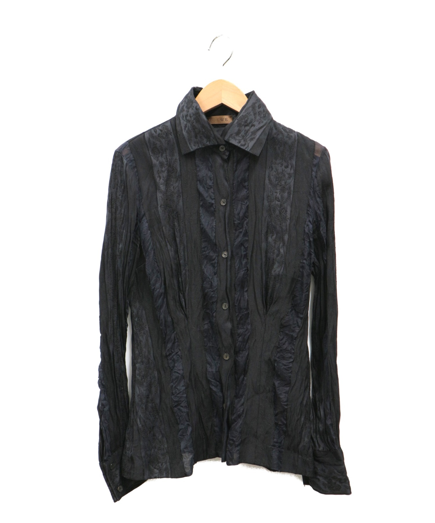中古・古着通販】LOEWE (ロエベ) シルク混シャツ ブラック サイズ:L