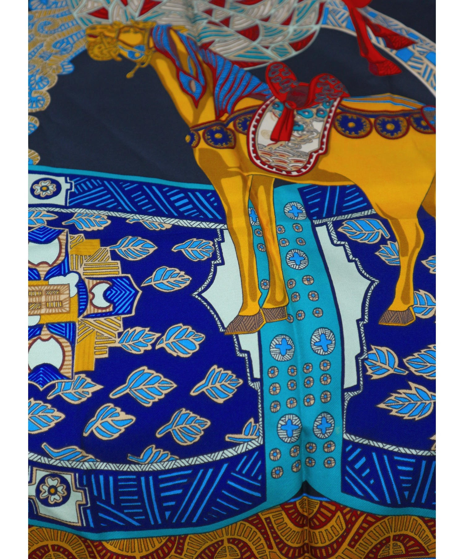 中古・古着通販】HERMES (エルメス) カレ90 ブラック ART des STEPPES