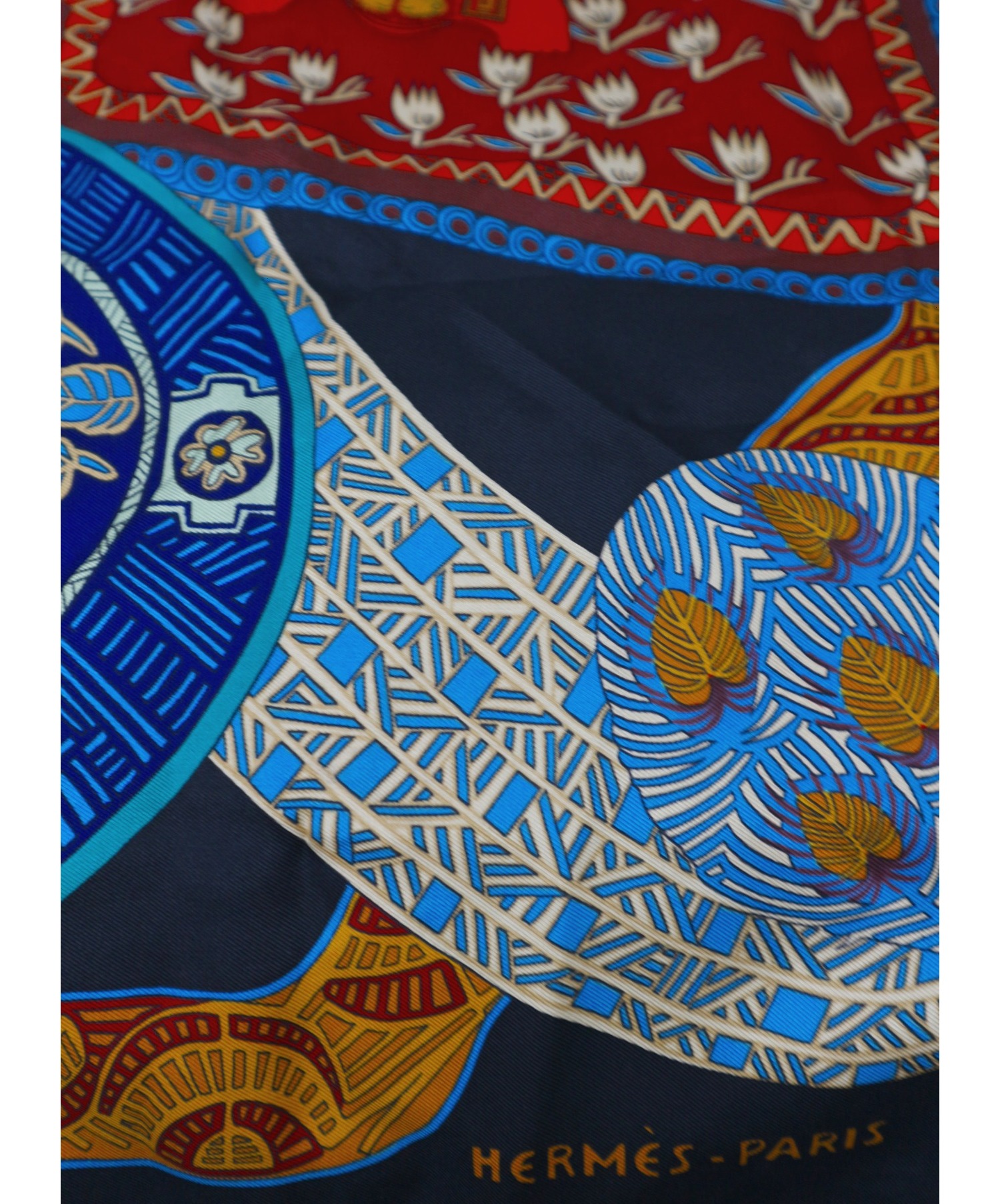 中古・古着通販】HERMES (エルメス) カレ90 ブラック ART des STEPPES