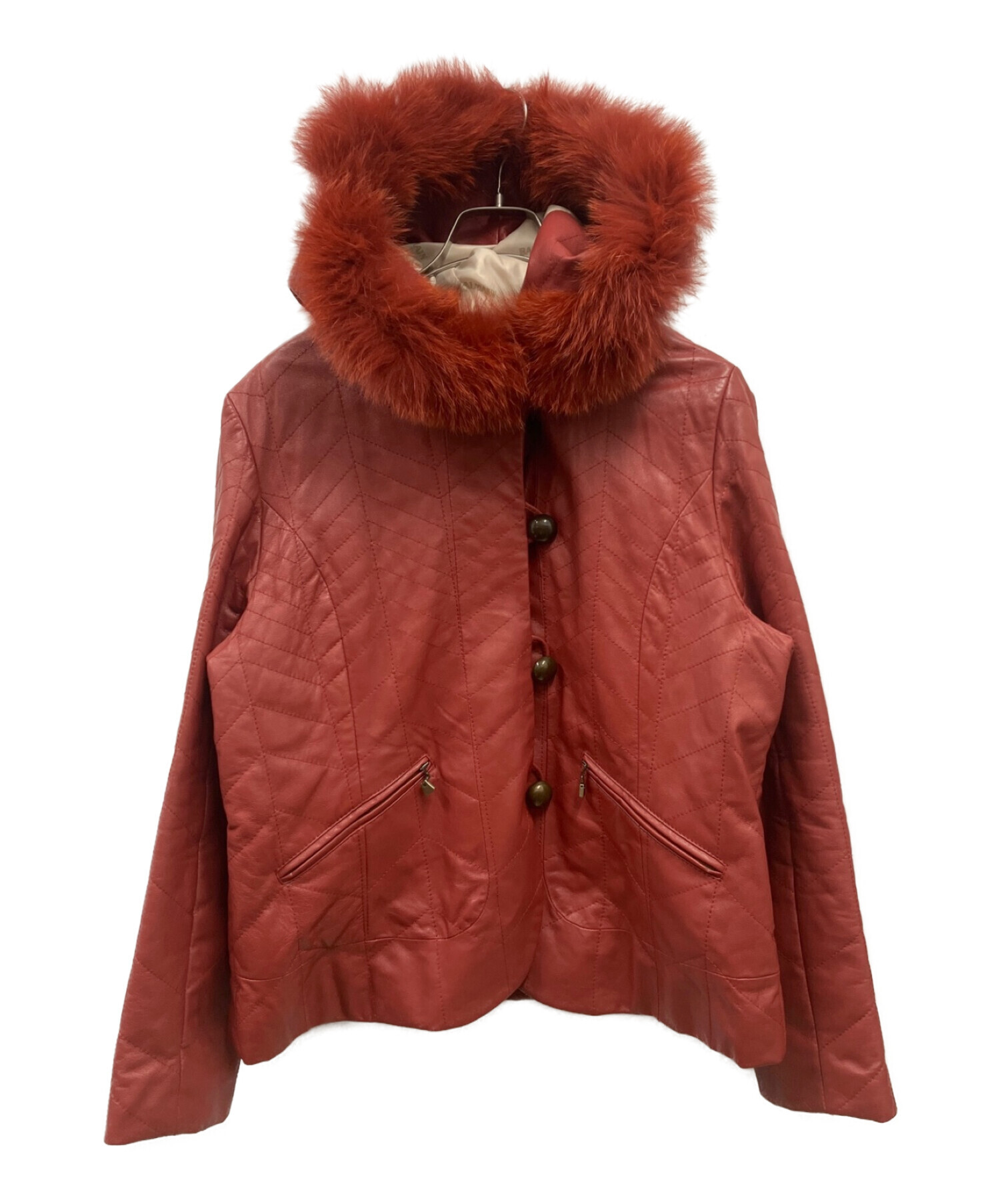 BALMAIN バルマン 毛皮 フォックスファー 羊革 ラムレザージャケット BALMAIN バルマン 毛皮 フォックスファー 羊革 ラムレザージャケット