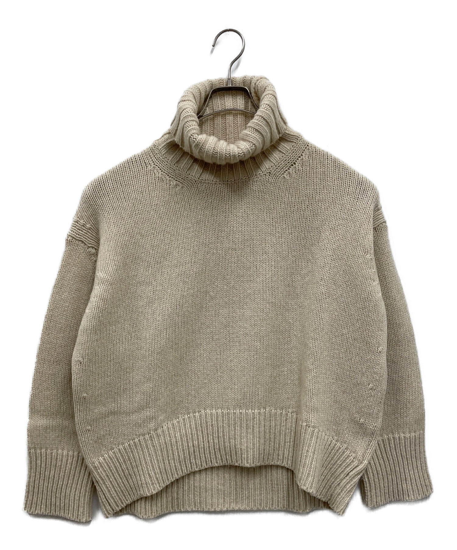 GALERIE VIE ファインウール ハイネックプルオーバー ベージュ S
