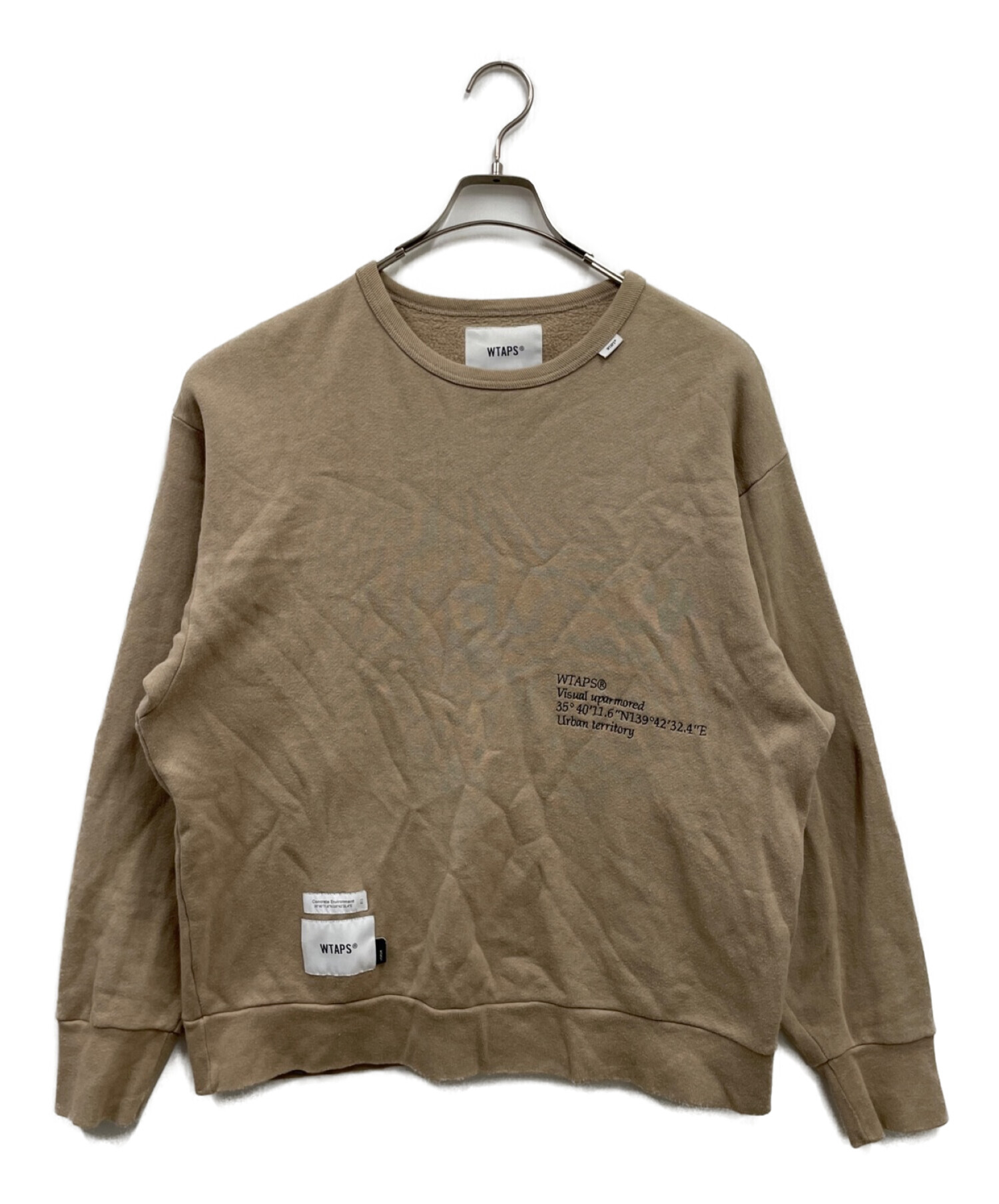 WTAPS ベージュ スウェット トレーナー 中古・古着通販】WTAPS (ダブルタップス) INSECT CREW NECK スウェット