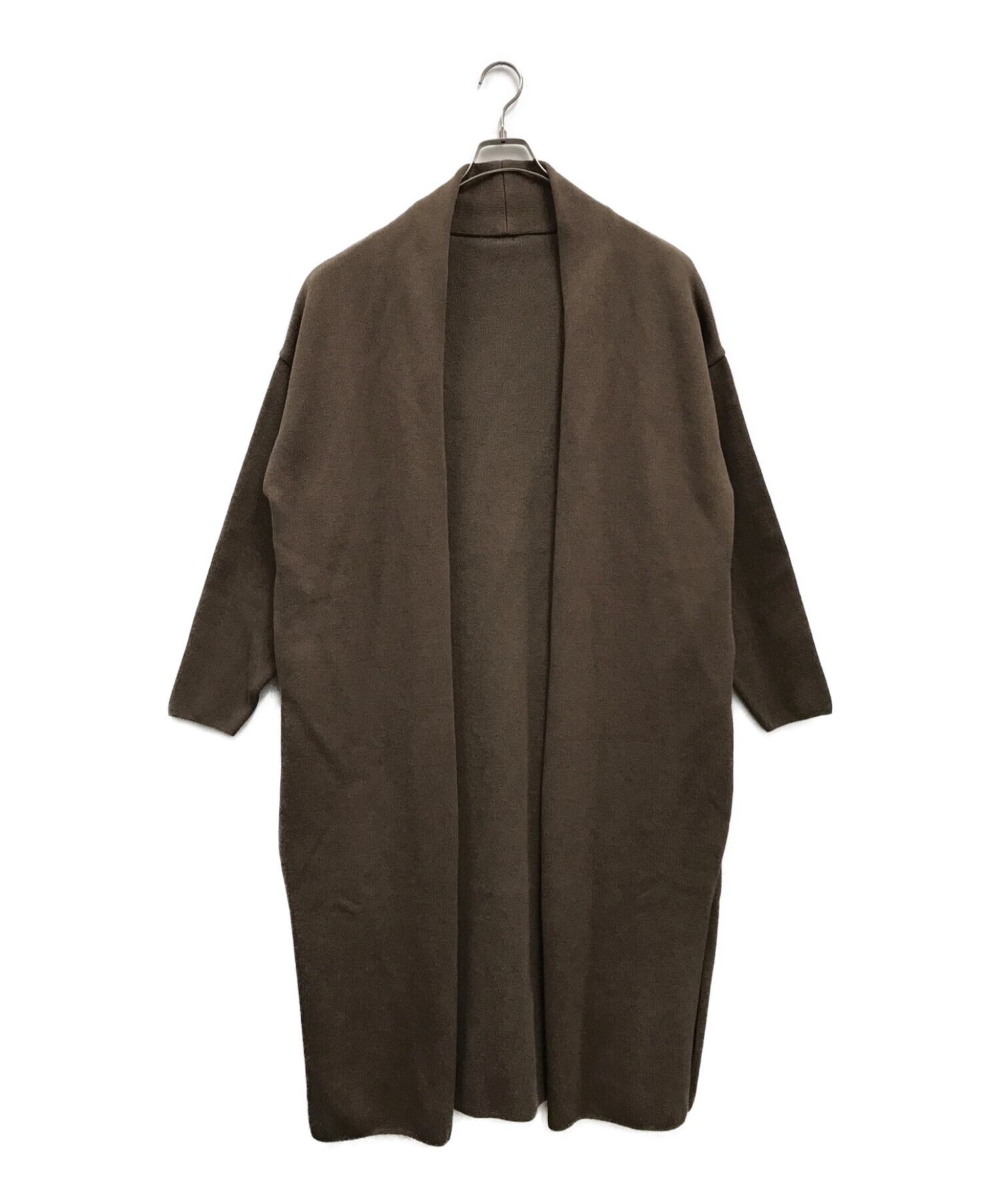 【美品✨】ドゥーズィエムクラス　スムースニットガウンコート　ダークブラウン　秋冬 MUSE de Deuxieme Classe ミューズ ドゥーズィエムクラス 17AW