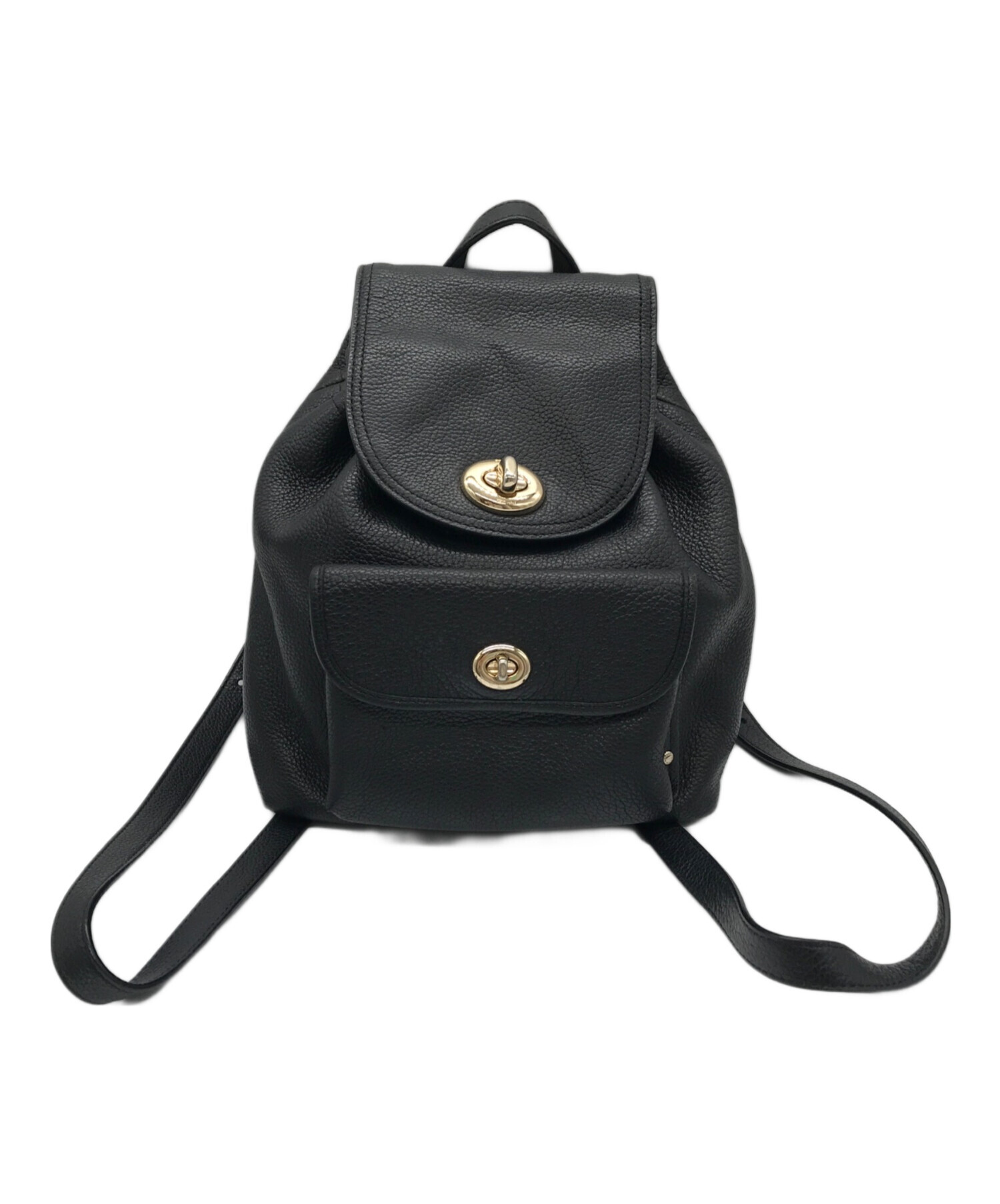 coach コーチ　37581 リュックサック　ターンロック　レザーブラック　黒 coach コーチ37581 リュックサックターンロックレザーブラック黒