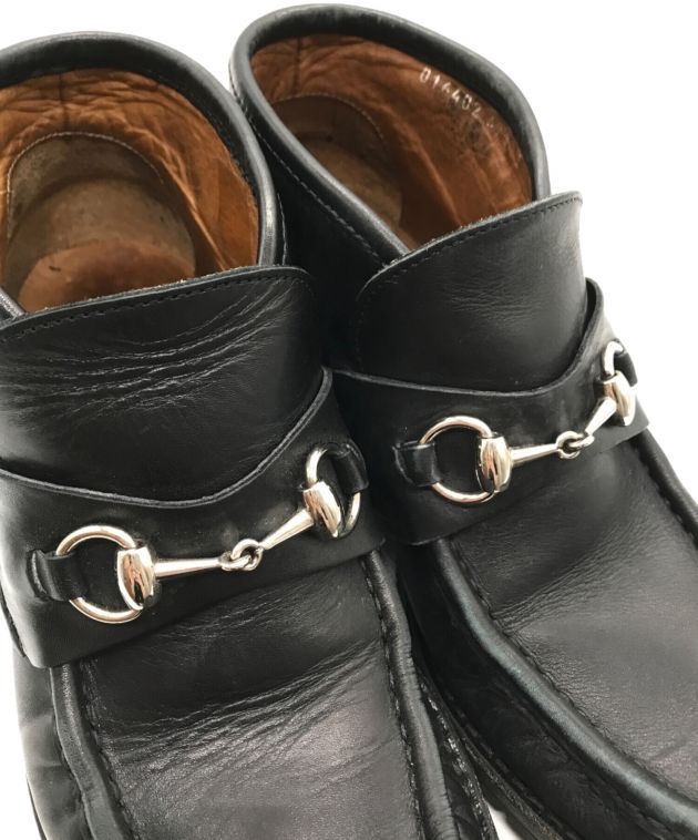 中古・古着通販】GUCCI (グッチ) ホースビットブーツ ブラック サイズ