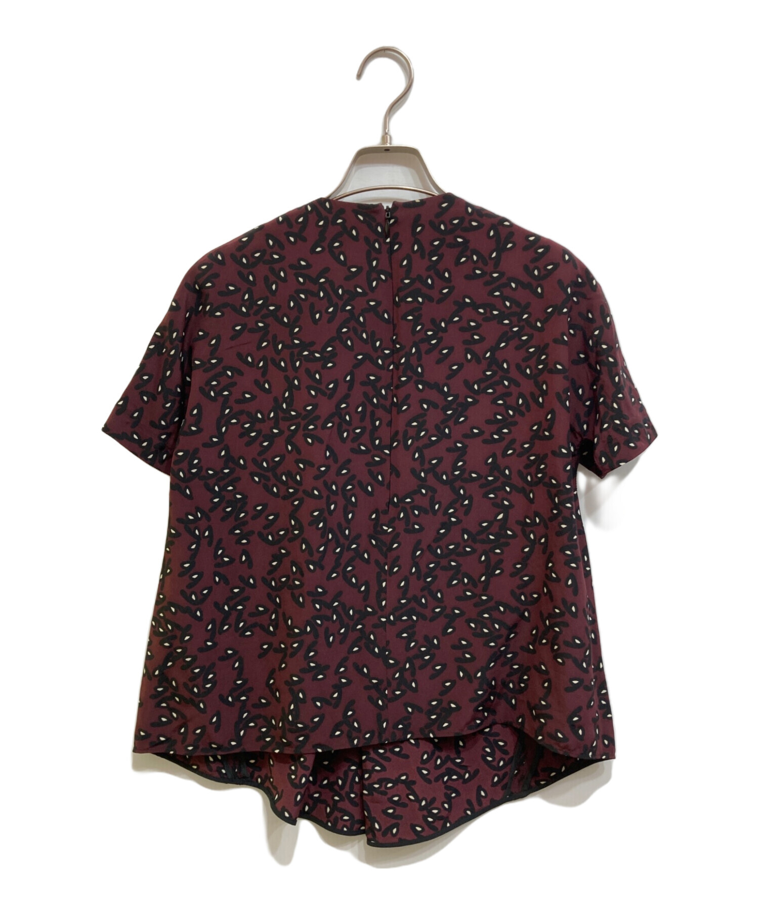 中古・古着通販】BALENCIAGA (バレンシアガ) 総柄ブラウス ボルドー 