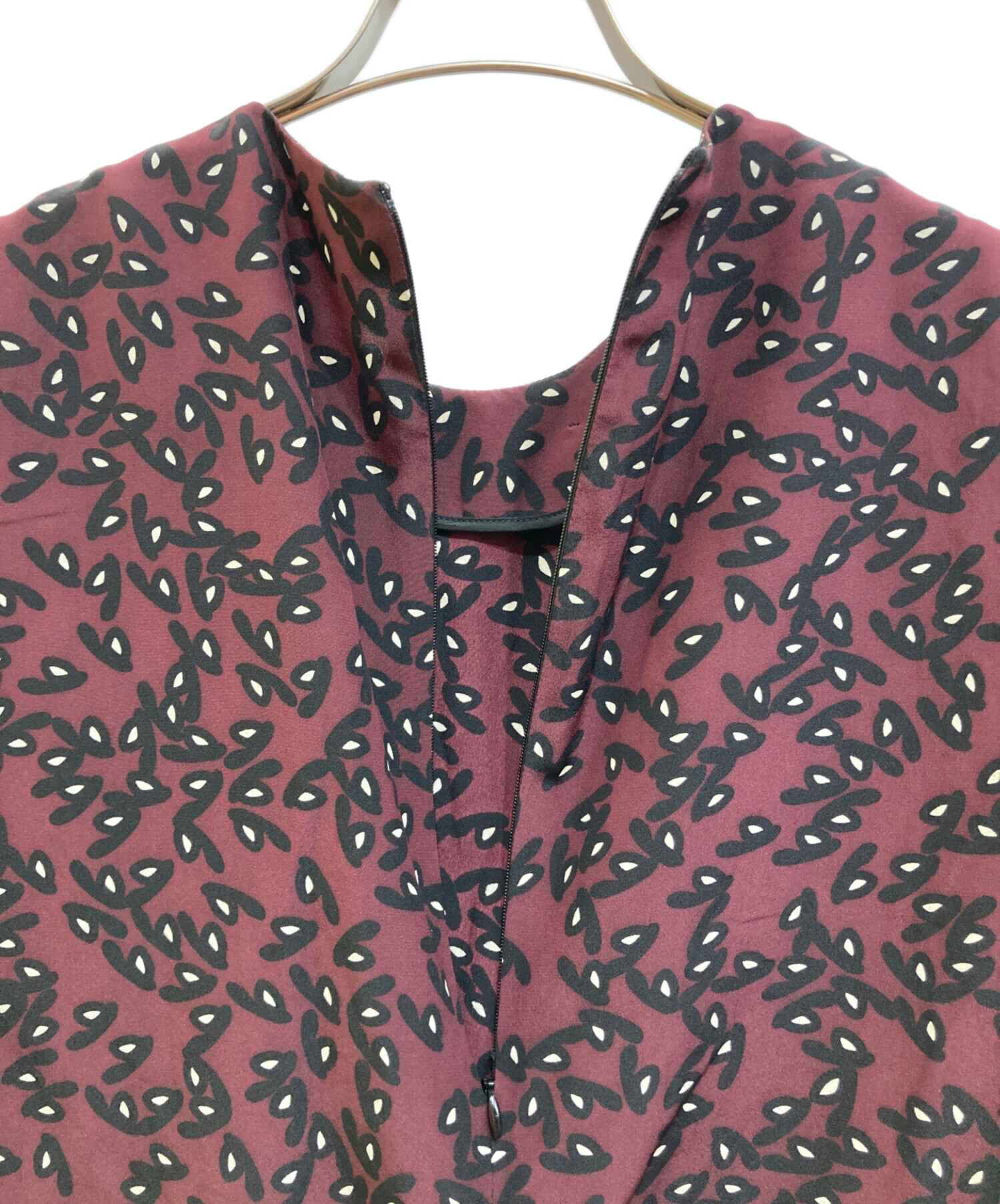 中古・古着通販】BALENCIAGA (バレンシアガ) 総柄ブラウス ボルドー 