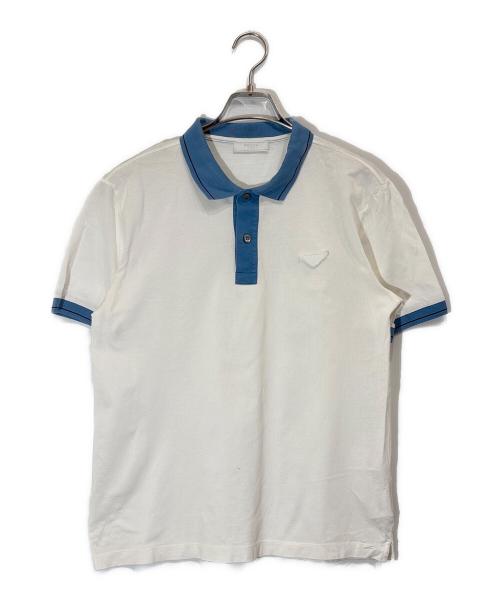 中古・古着通販】PRADA (プラダ) バイカラーポロシャツ ブルー
