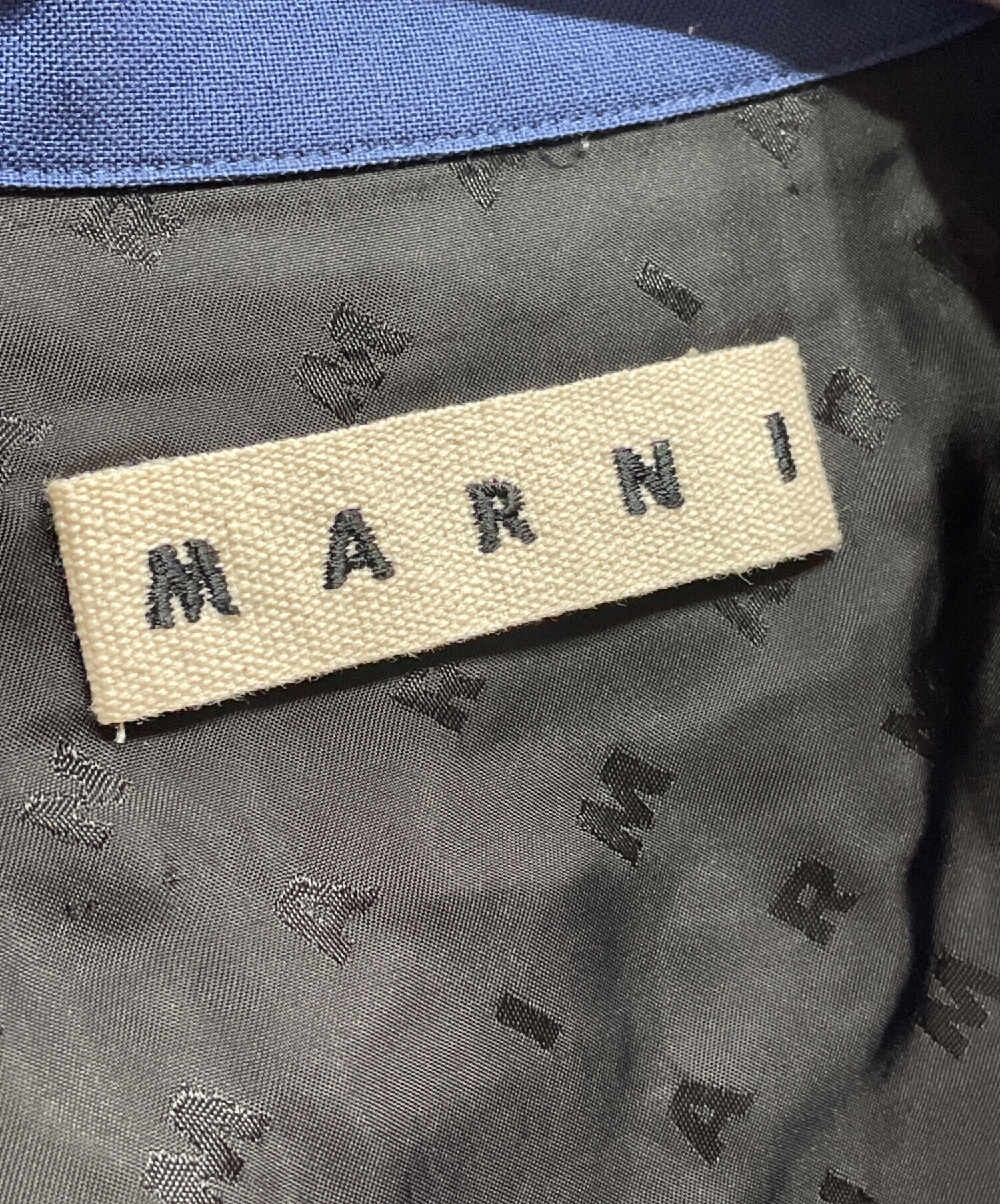 中古・古着通販】MARNI (マルニ) 切替オープンカラーシャツ ブルー