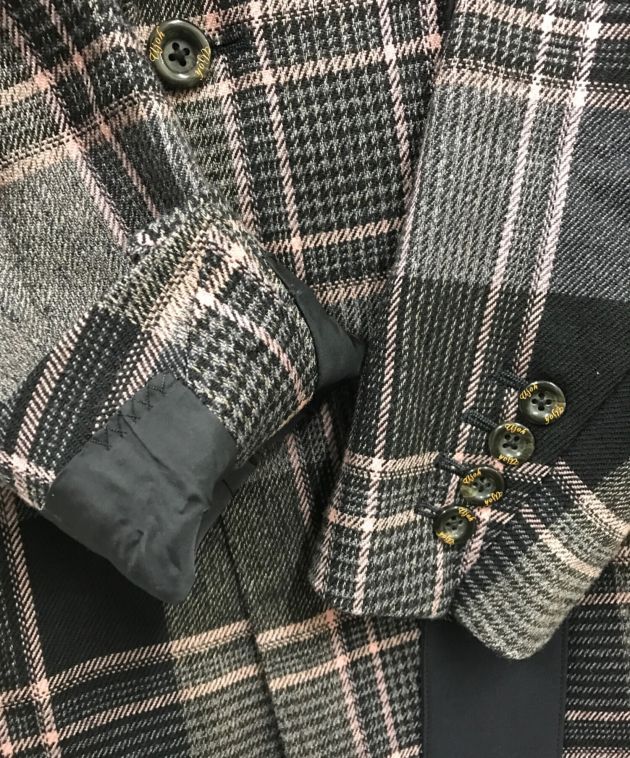 中古・古着通販】UJOH (ウジョー) デザインチェックダブルジャケット