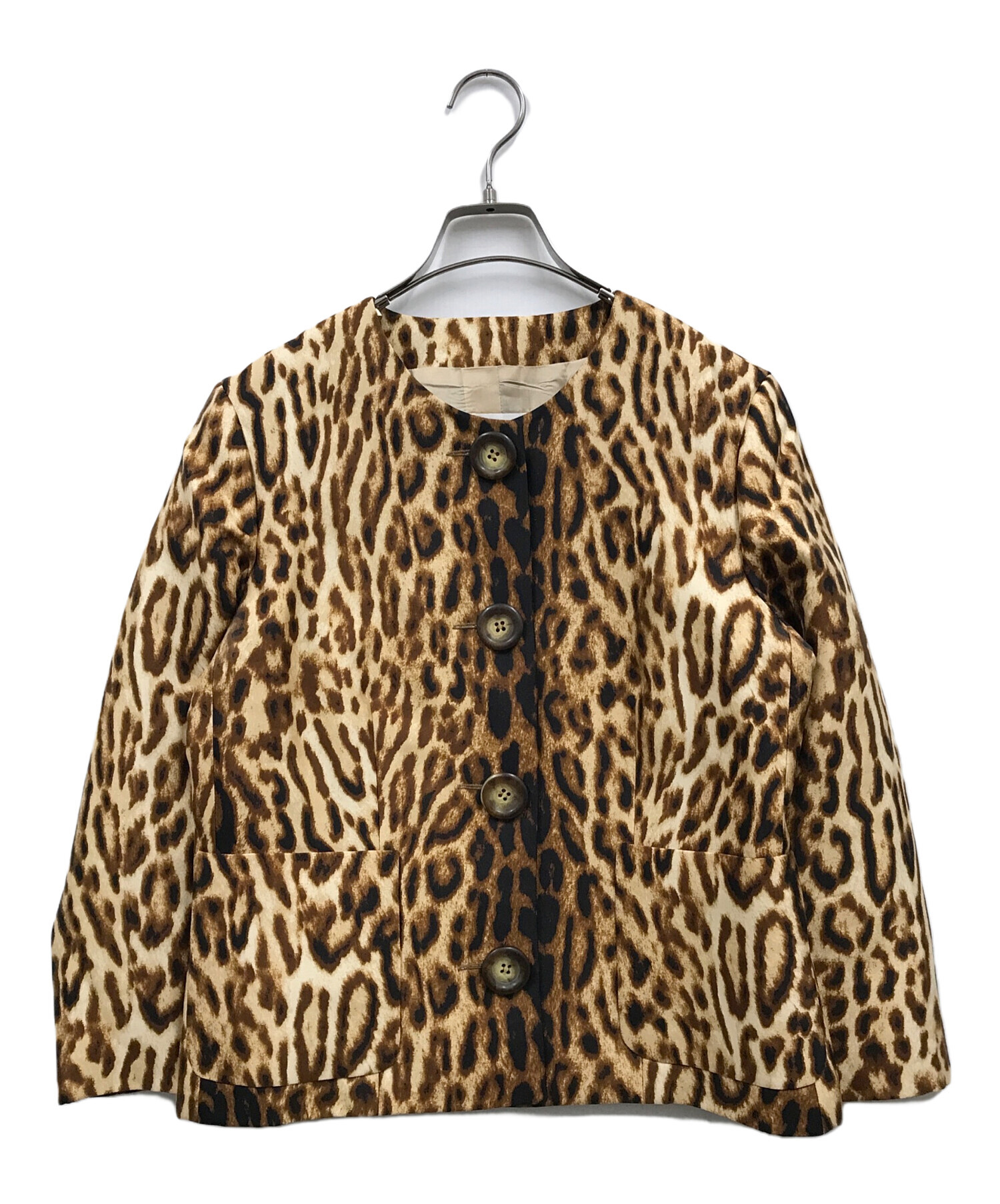 中古・古着通販】CELINE (セリーヌ) レオパードノーカラー 中古・古着通販】CELINE (セリーヌ) レオパードノーカラー
