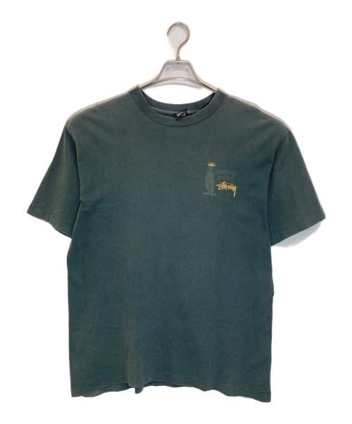 XLサイズ Stussy Tシャツ シャドーマン USA製 グリーン XLサイズ Stussy Tシャツ シャドーマン USA製 グリーン