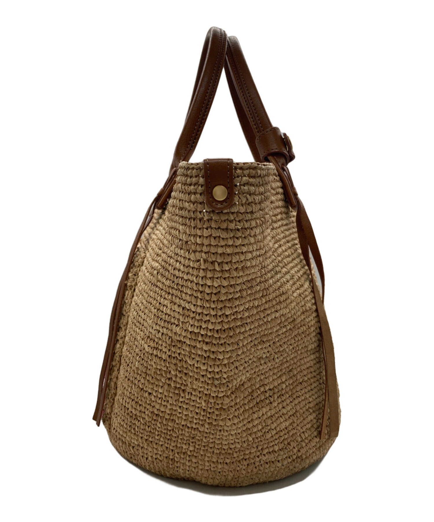 【美品】IBIZA♡かごバッグ ベージュ　日本製 中古・古着通販】IBIZA (イビサ) カゴバッグ ベージュ｜ブランド・古着