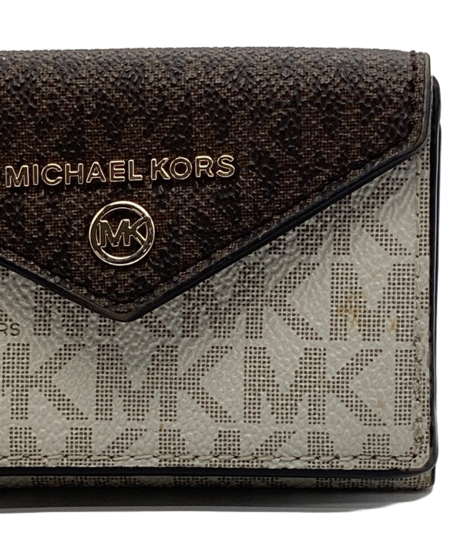 【超美品】　MICHAEL KORS 三つ折り財布 ホワイト MKシグネチャー柄 3034004542942371_05_0186w.jpeg