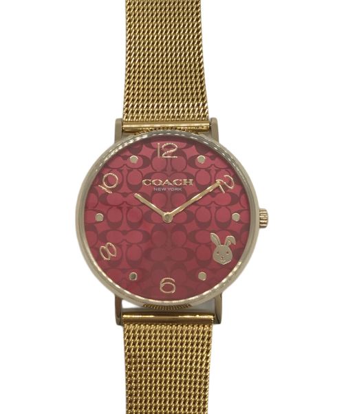 COACH 赤色 シリコンバンド 時計。新品未使用。 COACH WATCH」より、幸福の象徴とされるカラー「赤」を基調と