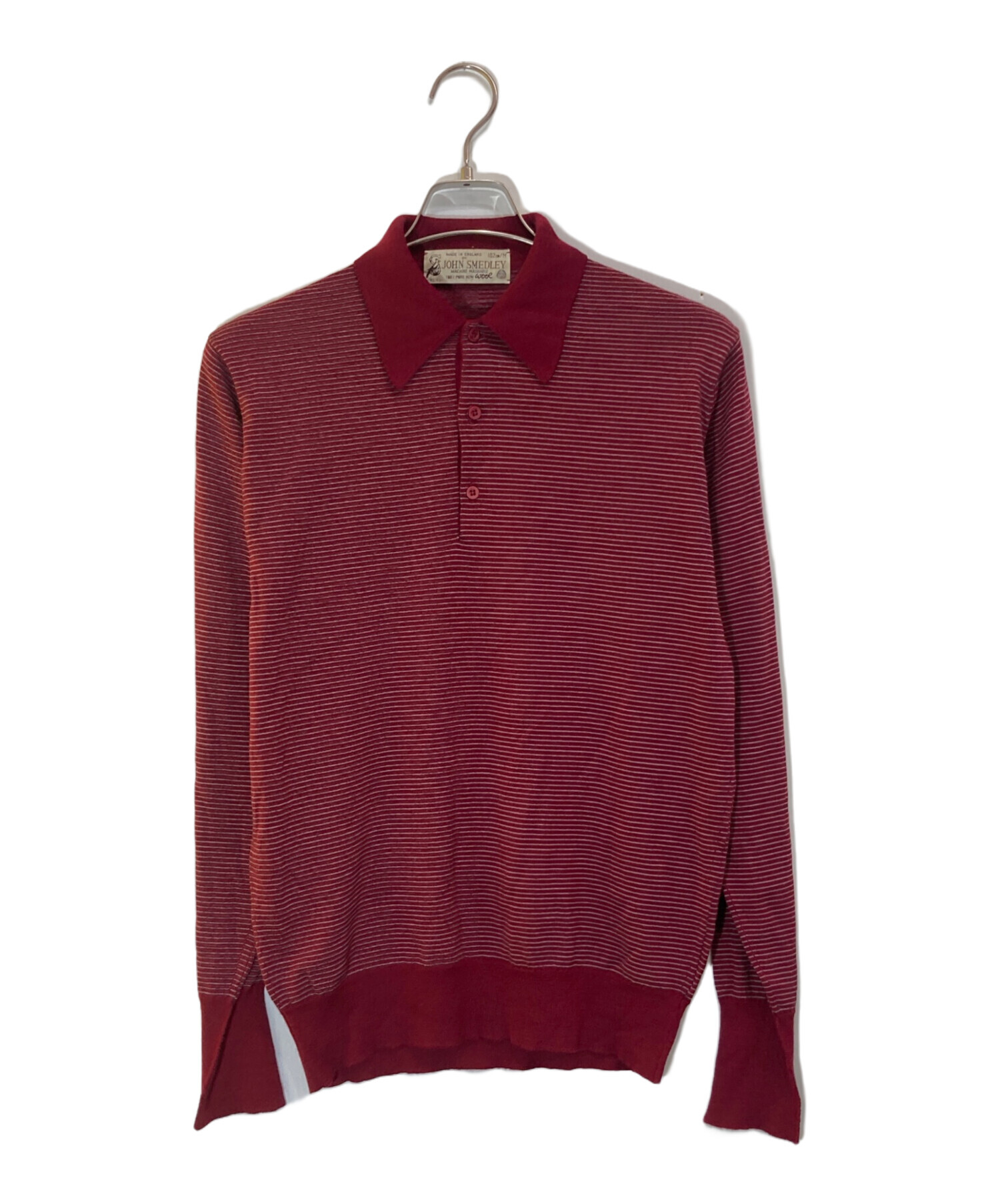 JOHN SMEDLEY ブランド古着 JOHN SMEDLEY ボーダーニットポロ コットン 