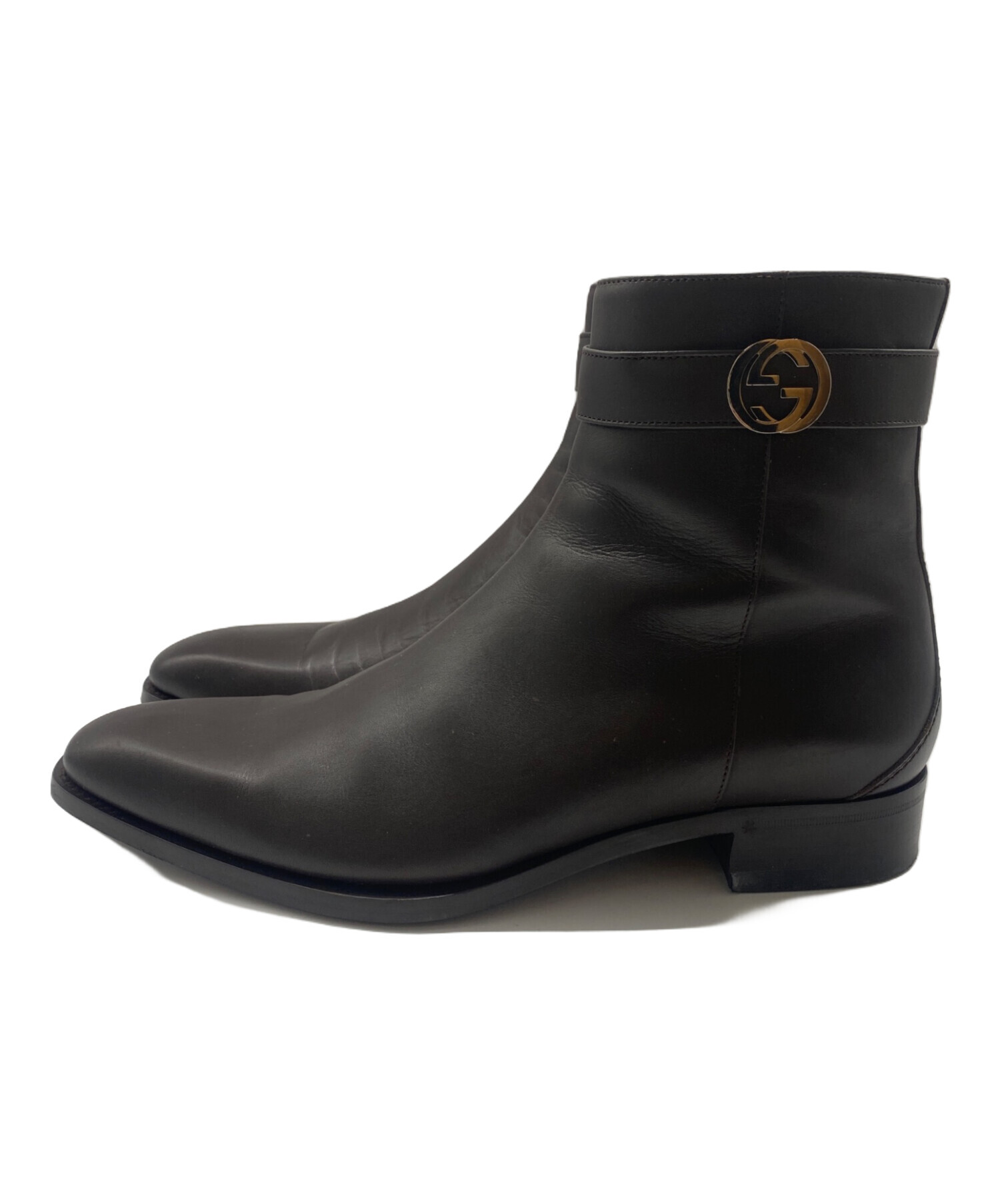 グッチGUCCI メンズロングレザーブーツ44 シューキーパー付き 【公式通販】