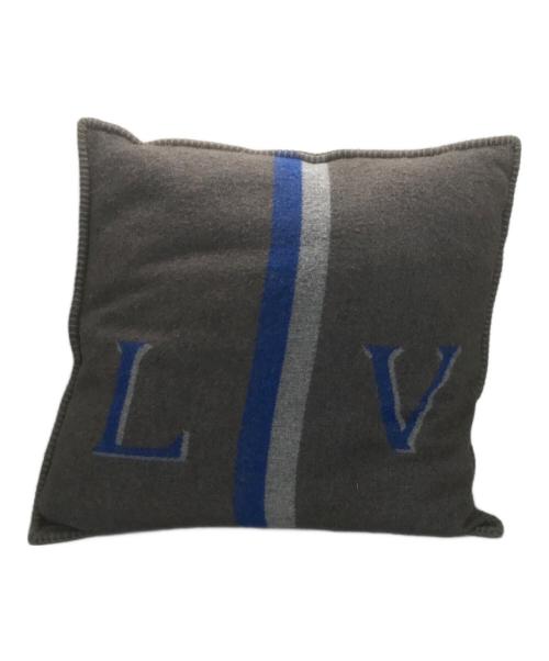 LOUIS VUITTON カシミヤ混 クッション2個セット 紺 グレー 美品 中古・古着通販】LOUIS VUITTON (ルイ ヴィトン) カシミヤ混クッション
