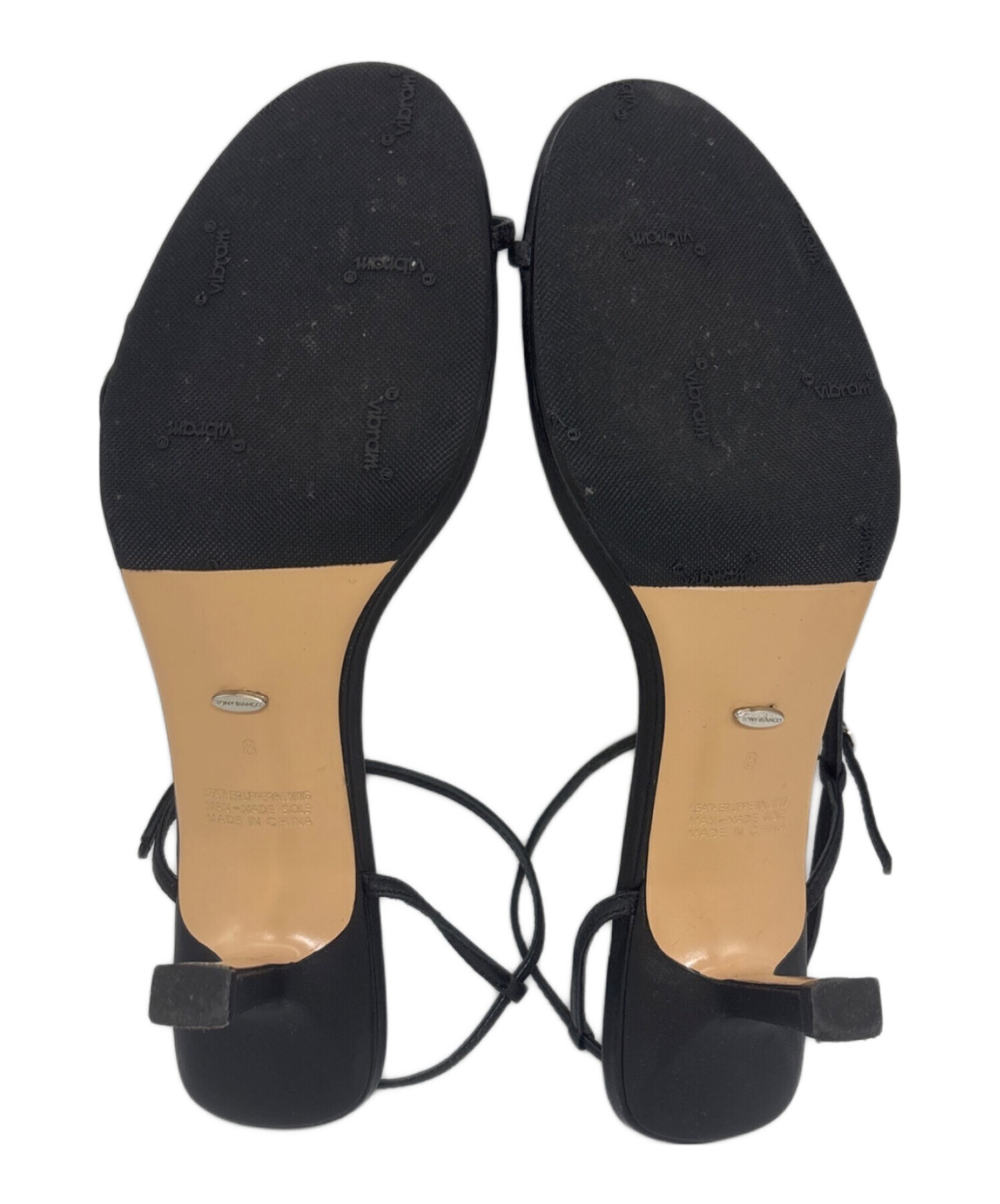 【TONY BIANCO】ブラックストラップサンダル　ソールのリペア付き 中古・古着通販】TONY BIANCO (トニービアンコ) ストラップサンダル