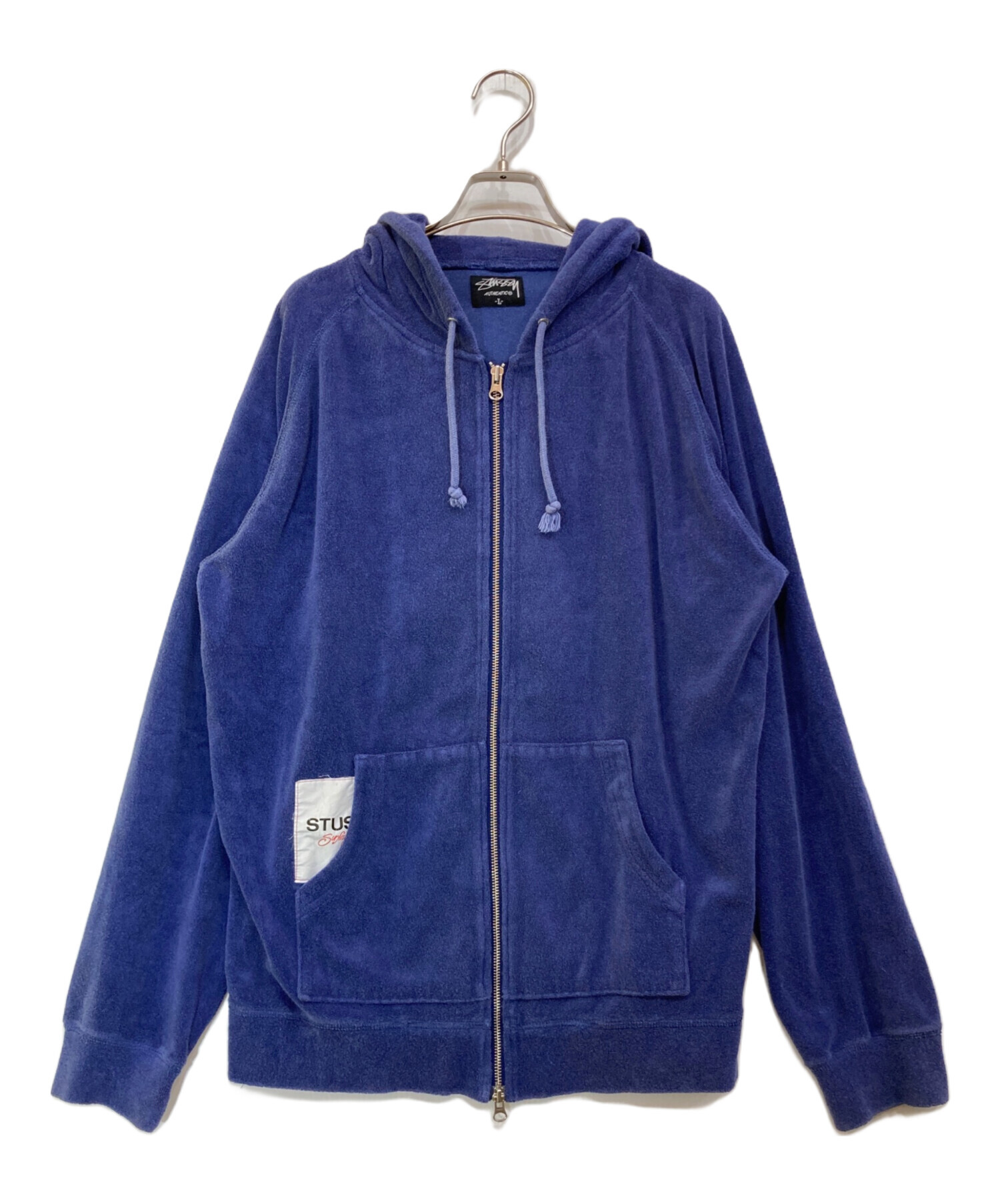 中古・古着通販】stussy (ステューシー) パイルジップパーカー ブルー 