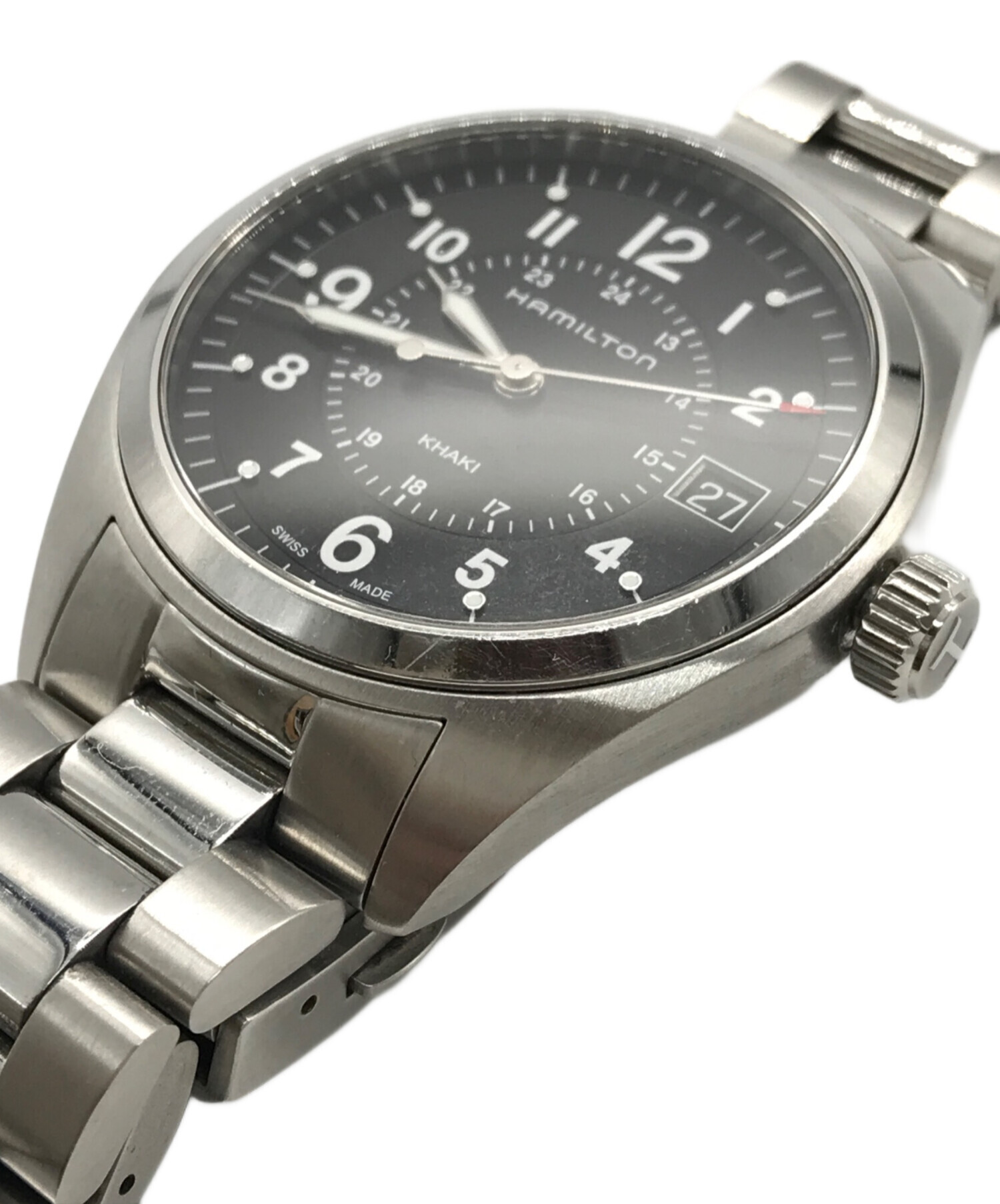 本物 超美品 ハミルトン H685510 カーキ フィールド シルバー文字盤 箱付【029】 Hamilton - 希少 ハミルトン カーキフィールド H685510 クオーツ腕時計