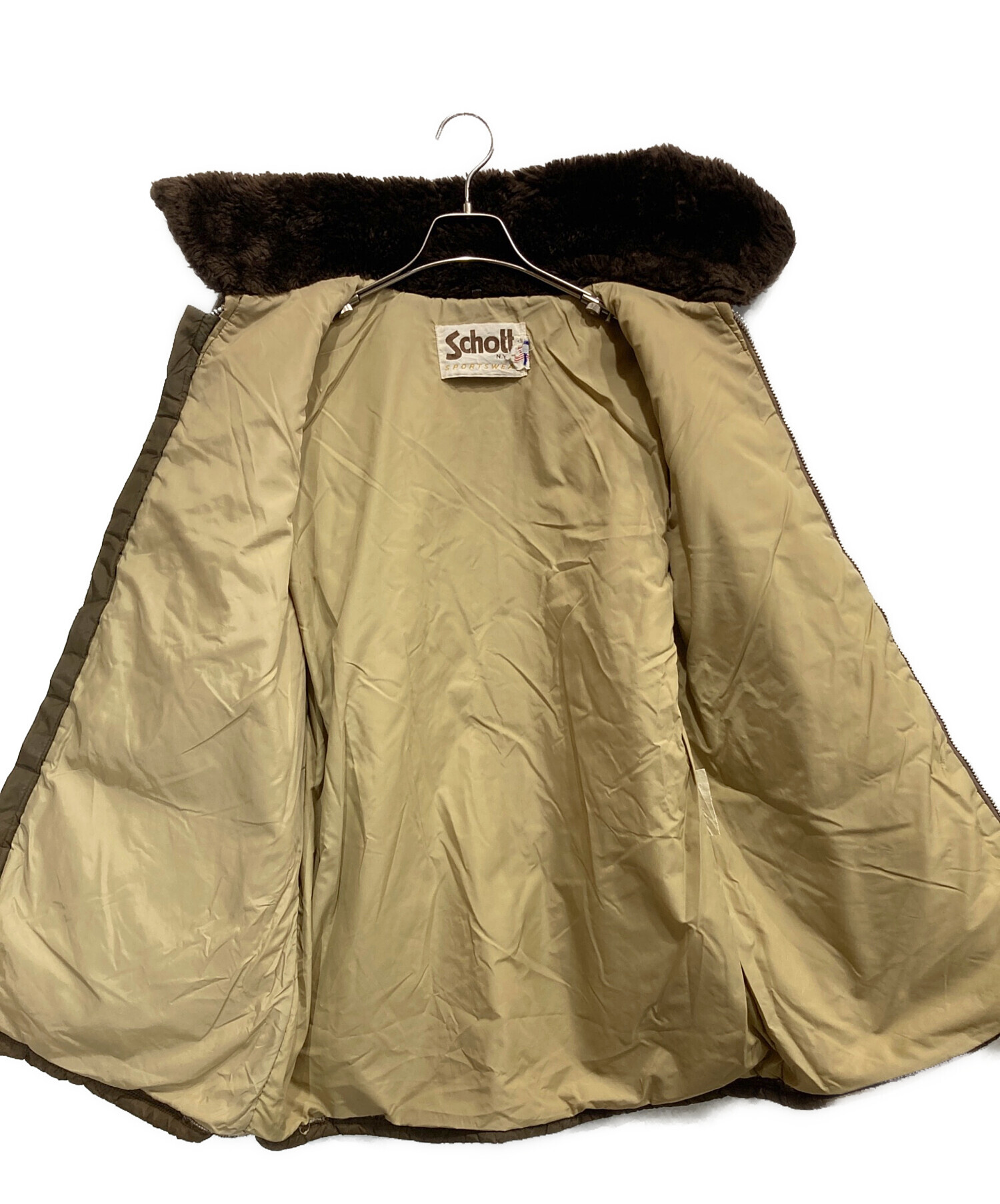 中古・古着通販】Schott (ショット) キルティングジャケット ブラウン