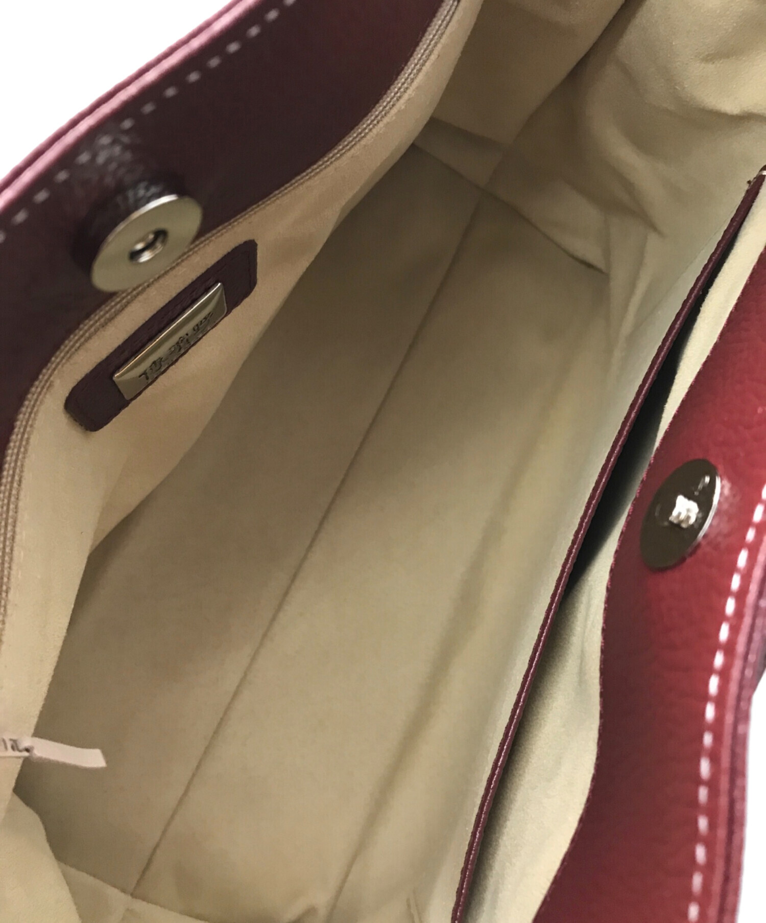 傳濱野 ミーティア スクエア レザー トートバッグ ボルドー 傳濱野】 ≪WEB本店限定カラー≫ 皇室御用達 日本女性が輝く黄金比