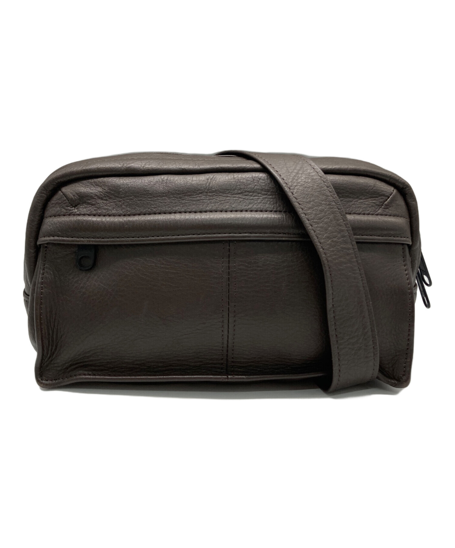 中古・古着通販】PORTER (ポーター) レザーウエストバッグ ブラウン 