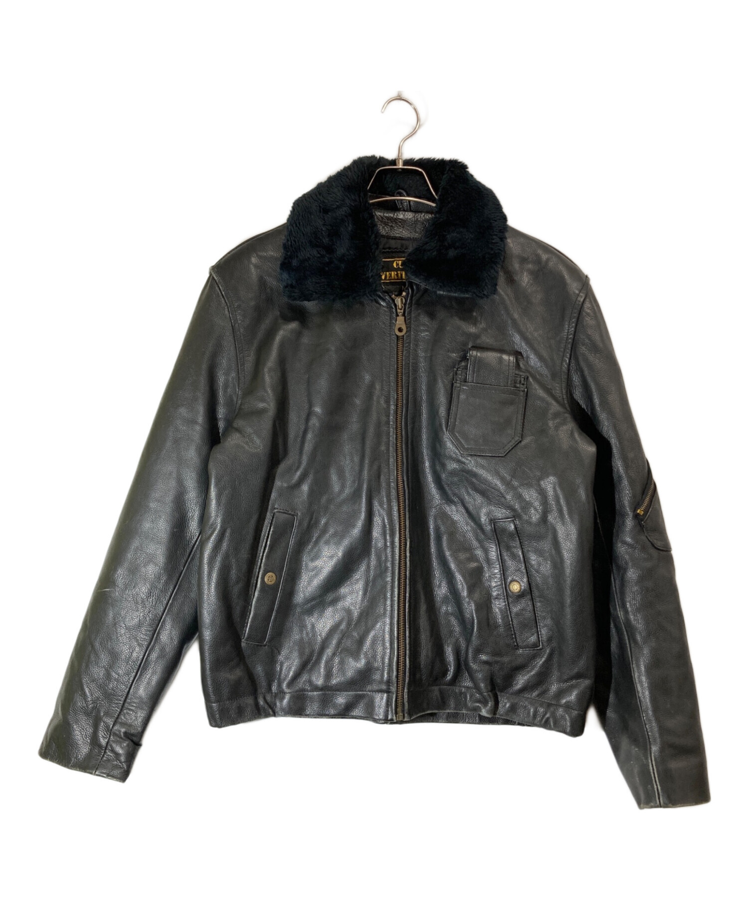中古・古着通販】VINTAGE (ヴィンテージ) レザージャケット ブラック 
