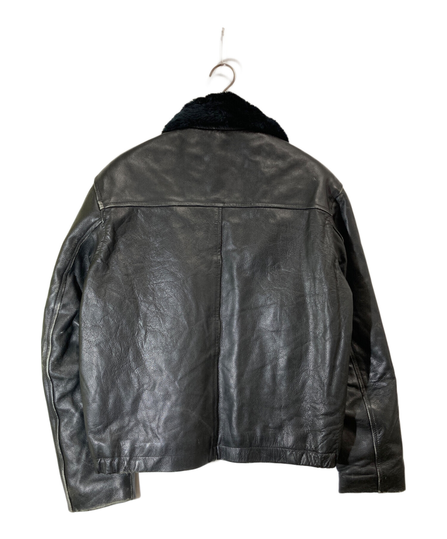 中古・古着通販】VINTAGE (ヴィンテージ) レザージャケット ブラック 