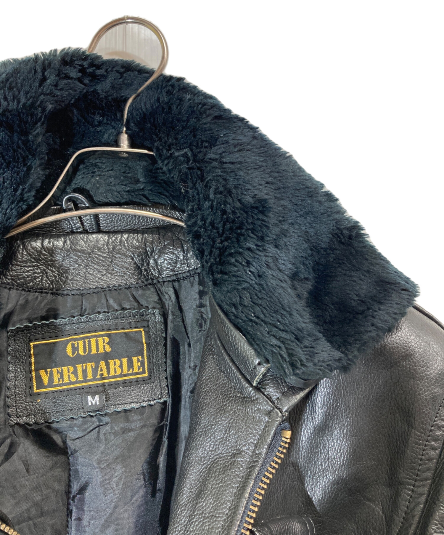 中古・古着通販】VINTAGE (ヴィンテージ) レザージャケット ブラック 