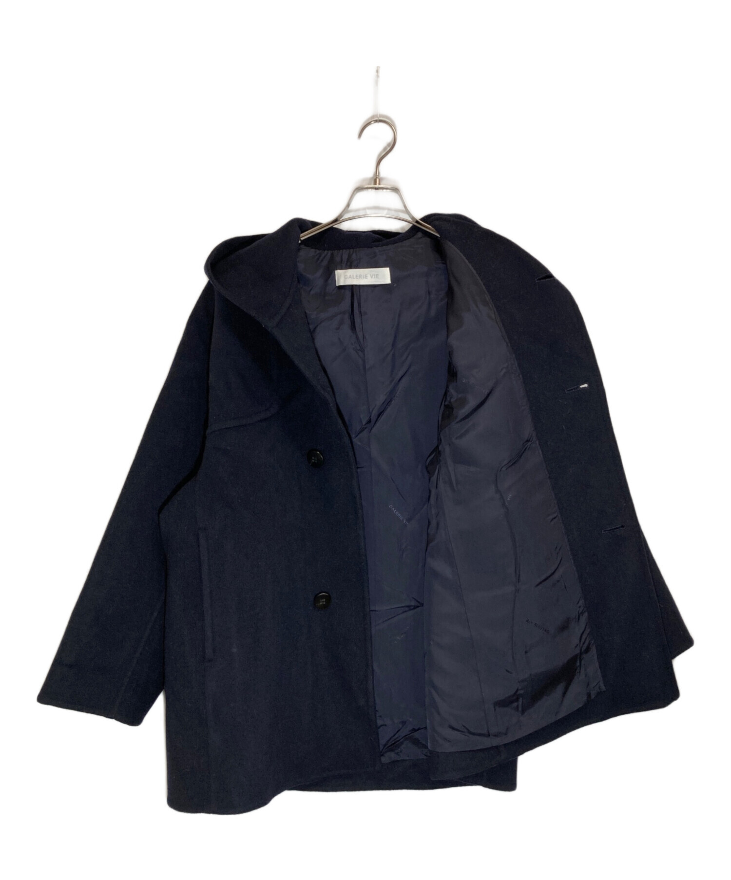 GALERIE VIE ギャルリーヴィー カシミヤコート ネイビー サイズ1 ギャルリー・ヴィー GALERIE VIE ウールカシミヤダブルフェイス