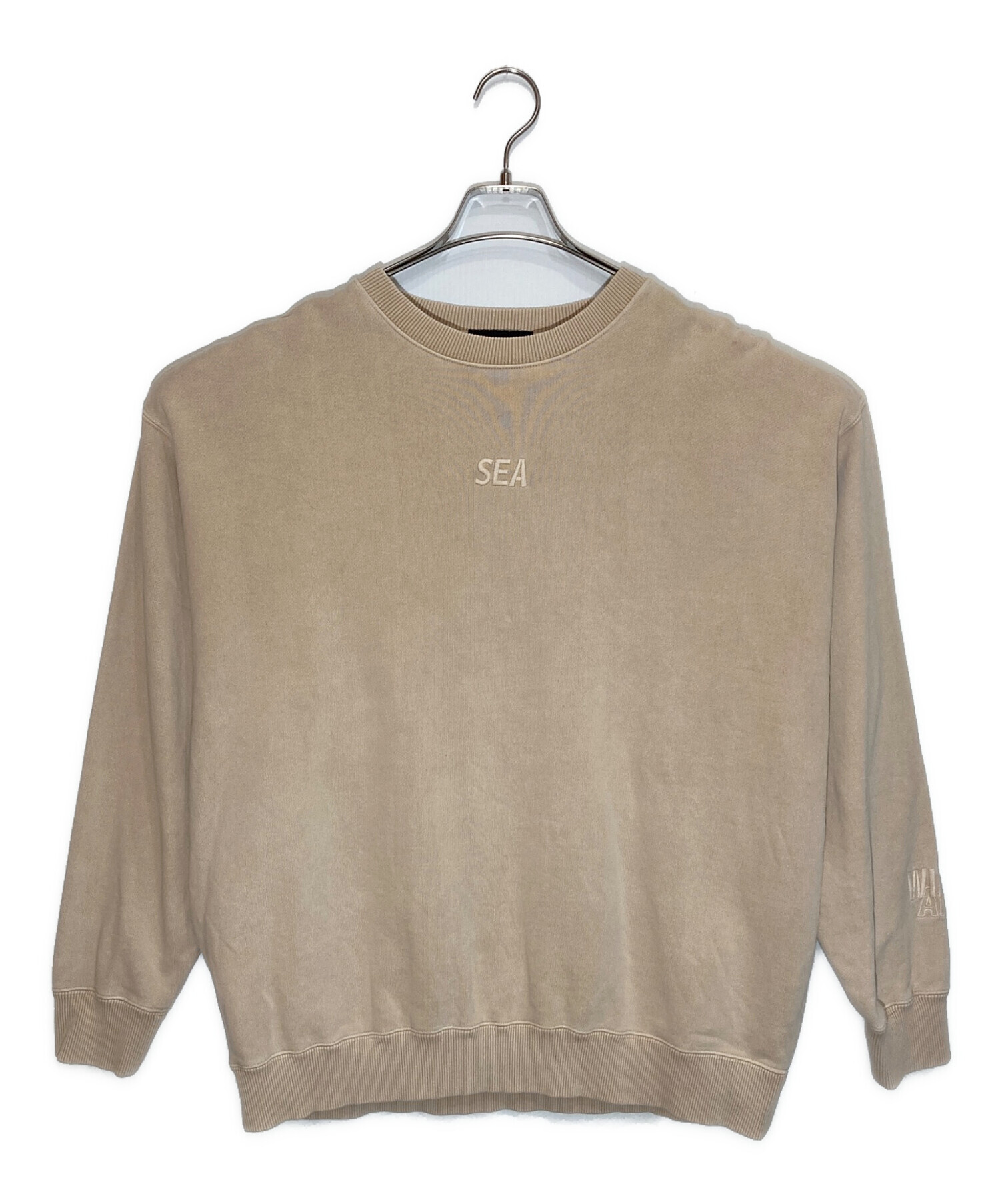 WIND AND SEA ウィンダンシー スウェット XL ベージュ 【古着】【中古】【送料無料】 中古・古着通販】WIND AND SEA (ウィンダンシー) クルーネック