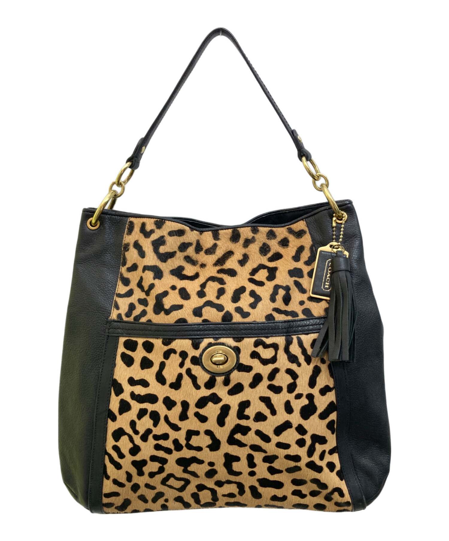 中古・古着通販】COACH (コーチ) レオパードハラコワンショルダー