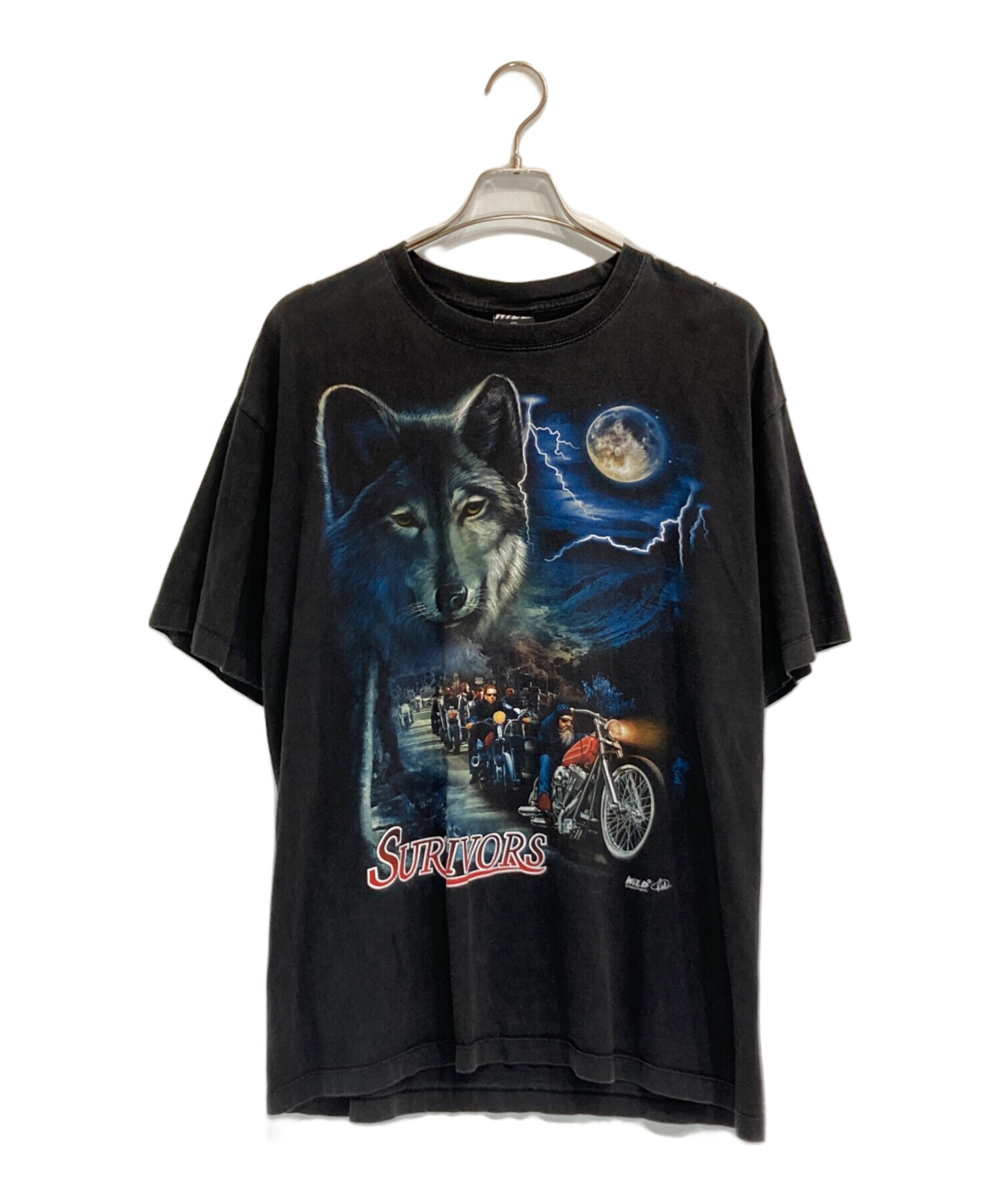 中古・古着通販】WILD (ワイルド) 両面プリントTシャツ ブラック