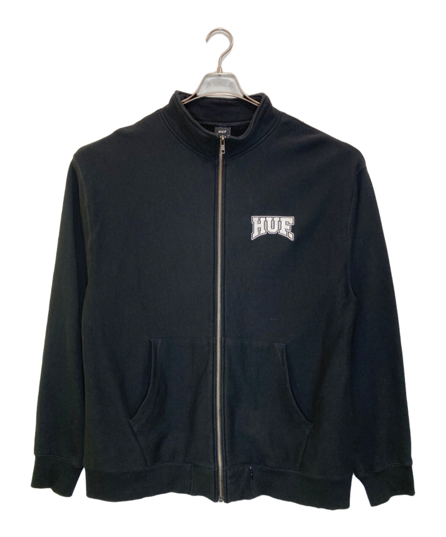 中古・古着通販】HUF (ハフ) スウェットブルゾン ブラック サイズ:XL 