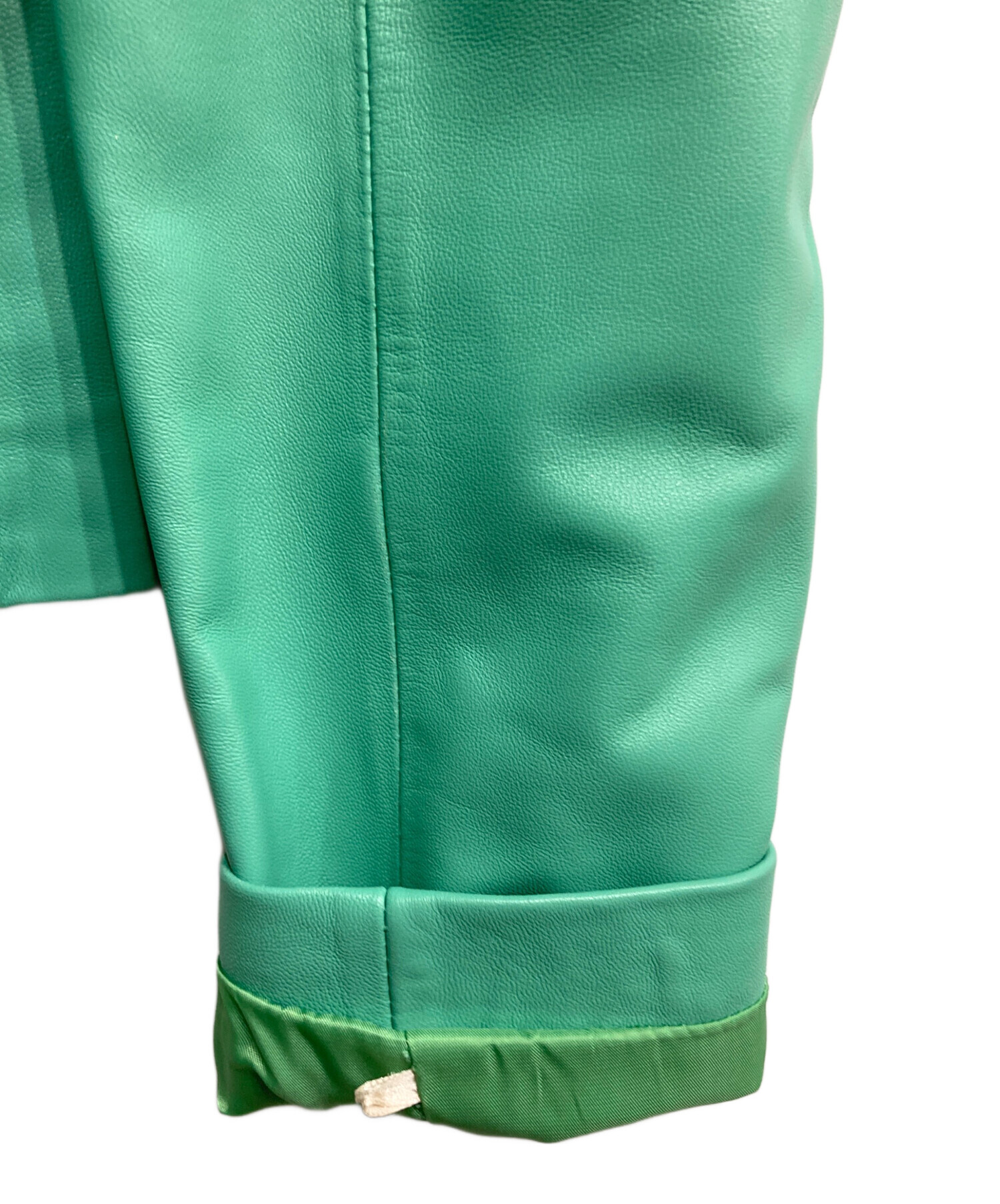 中古・古着通販】BALMAIN (バルマン) ラムレザージャケット グリーン