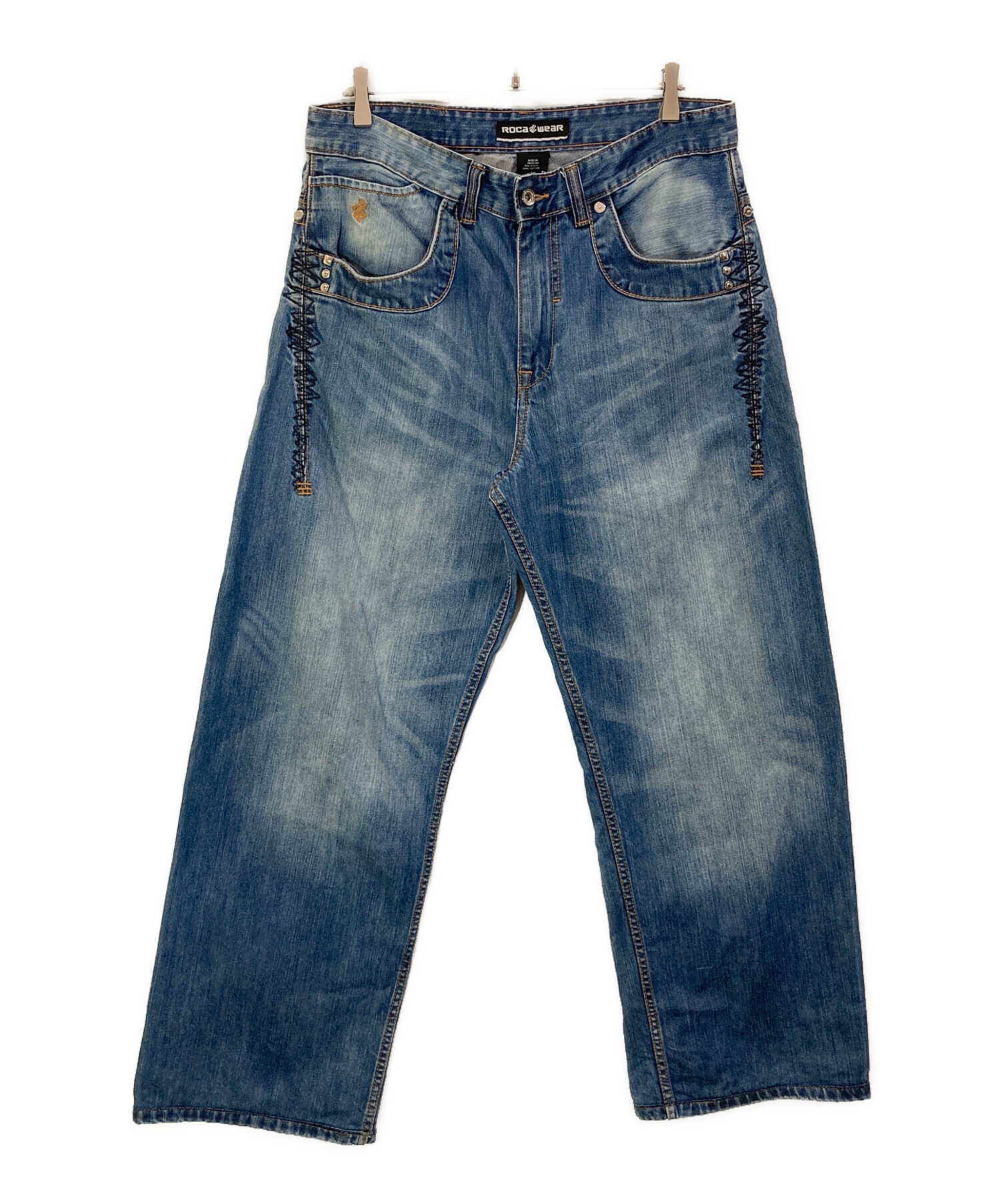 中古・古着通販】ROCA WEAR (ロカウェア) バギーデニムパンツ ブルー 