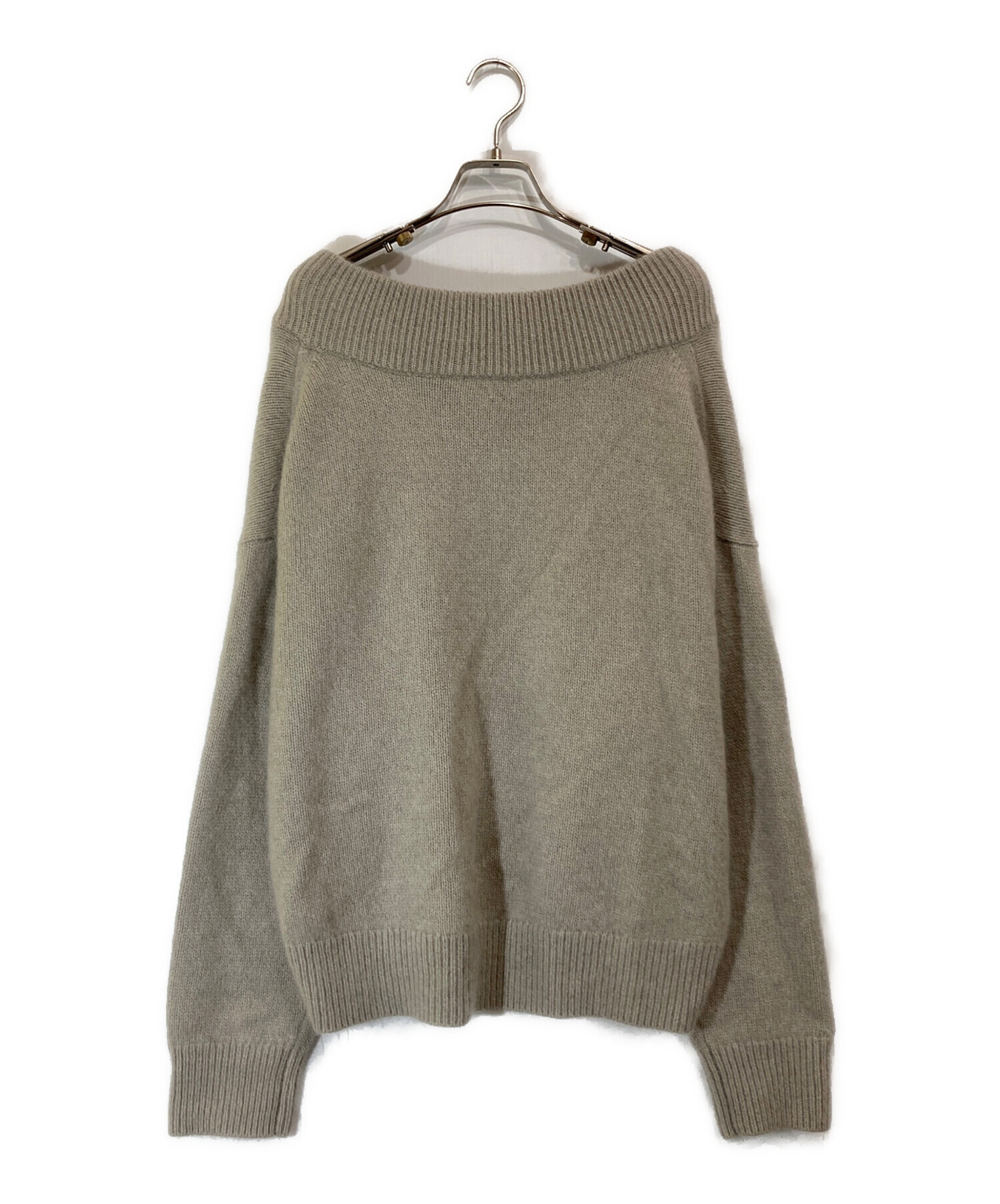 NOBLE YAK/ヤク ワイドVネックニット グレーA Noble YAK/ヤク ワイド