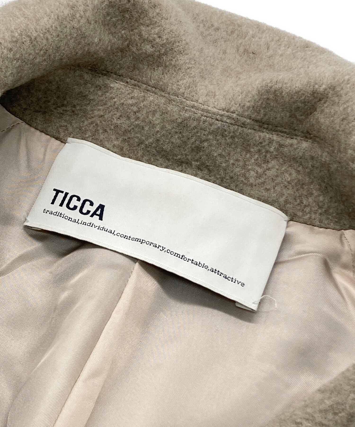中古・古着通販】ticca (ティッカ) ショートPコート ベージュ サイズ