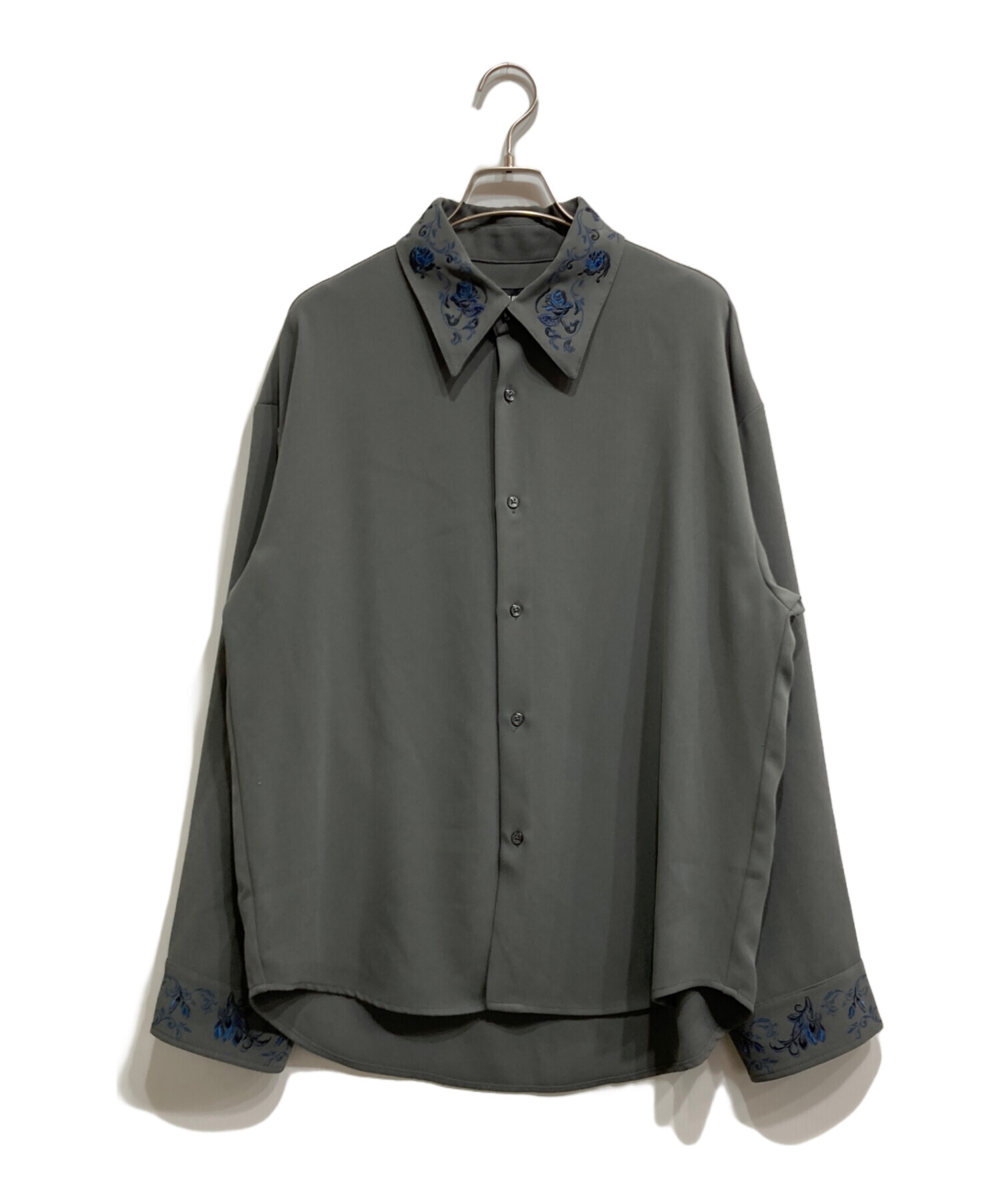 中古・古着通販】HARE (ハレ) トロミシシュウシャツ グレー サイズ:S