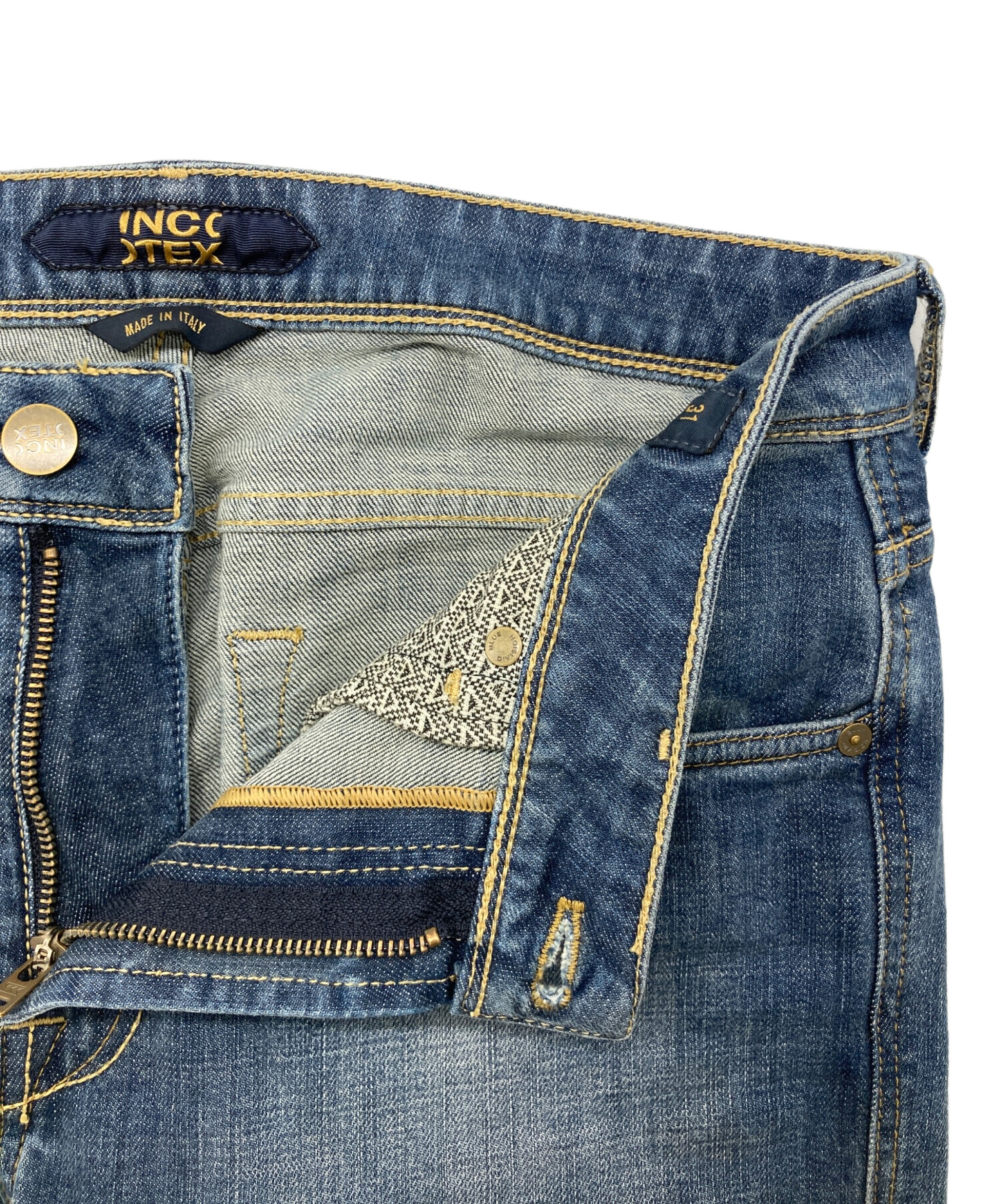 INCCOTEX インコテックスダメージデニム定価4.9万31 美品、タグ付 中古・古着通販】INCOTEX (インコテックス) スリムテーパードフィット