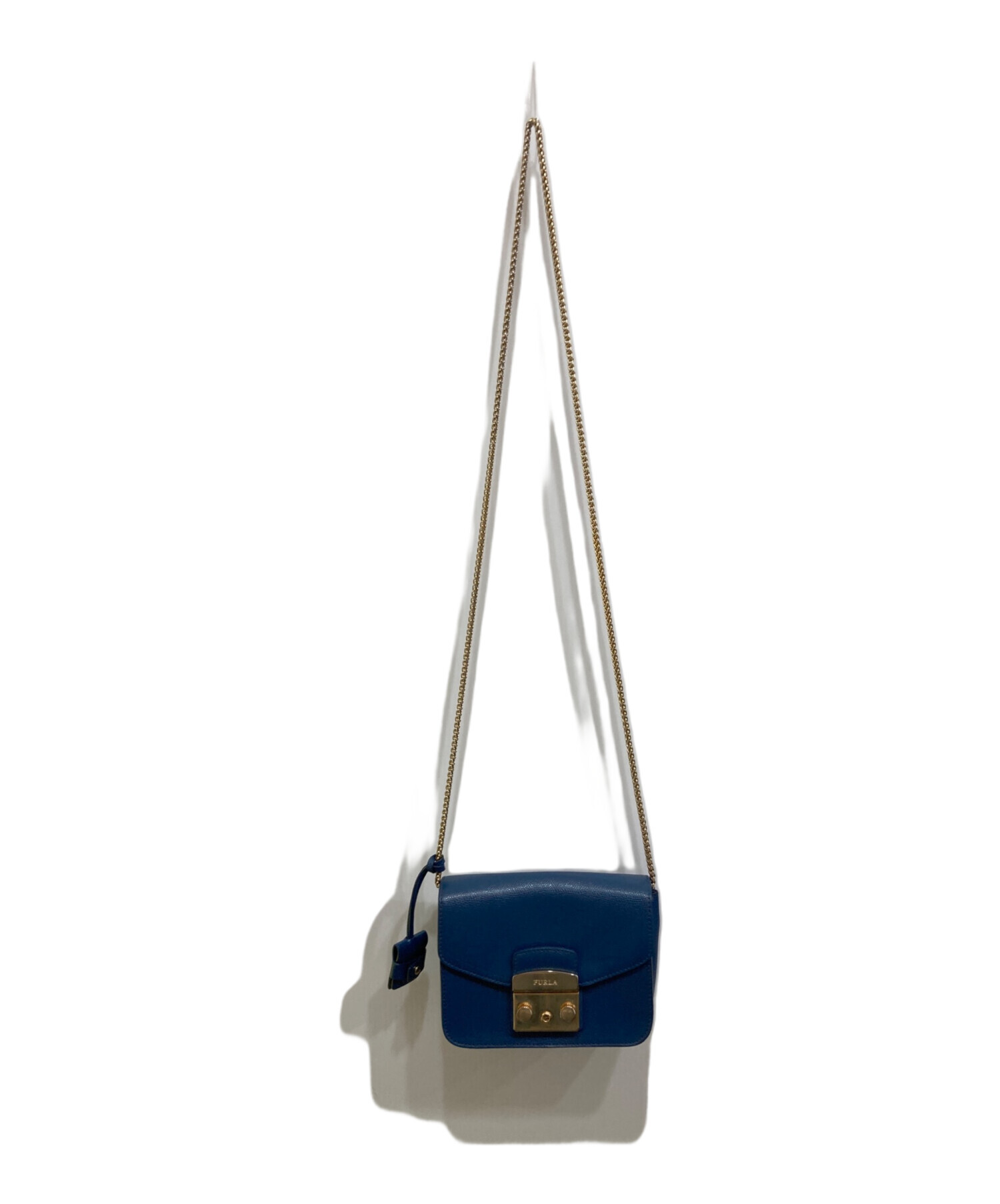 中古・古着通販】FURLA (フルラ) チェーンショルダーバッグ ブルー 