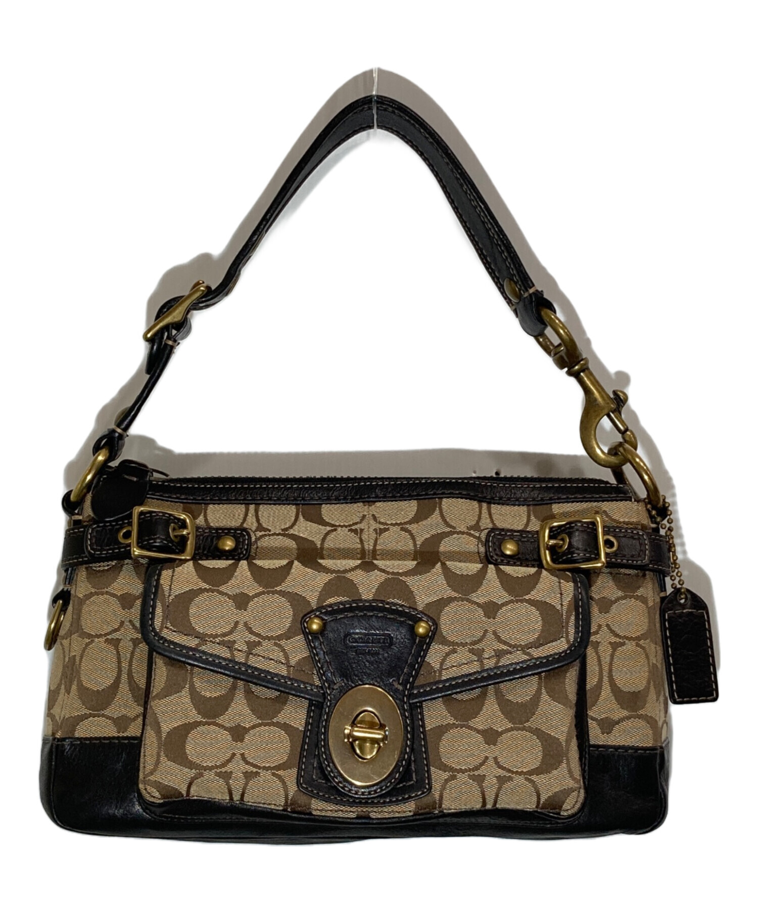 中古・古着通販】COACH (コーチ) ターンロックワンショルダーバッグ 