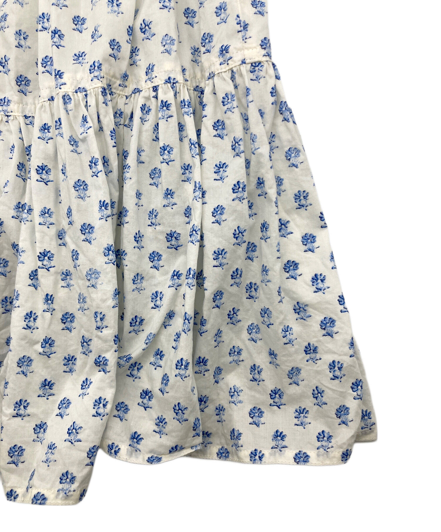 美品✨ラルフローレン インド綿100% ティアードスカート 花柄 ブルー M 中古・古着通販】POLO RALPH LAUREN (ポロ・ラルフローレン) フラワー