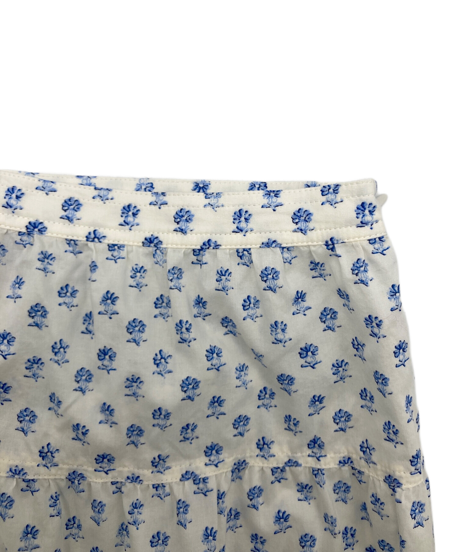 美品✨ラルフローレン インド綿100% ティアードスカート 花柄 ブルー M 中古・古着通販】POLO RALPH LAUREN (ポロ・ラルフローレン) フラワー