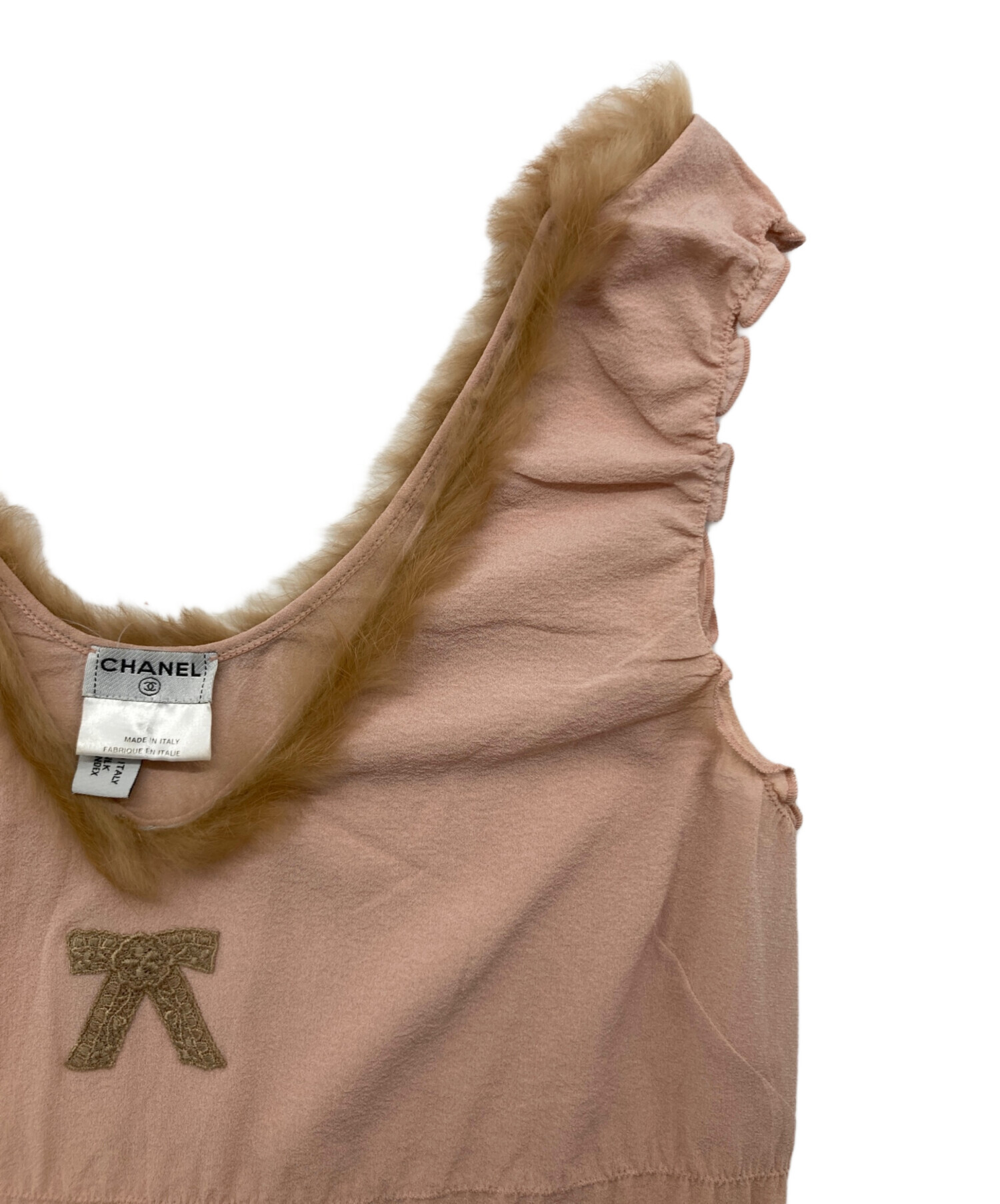 中古・古着通販】CHANEL (シャネル) シルク混ノースリーブブラウス