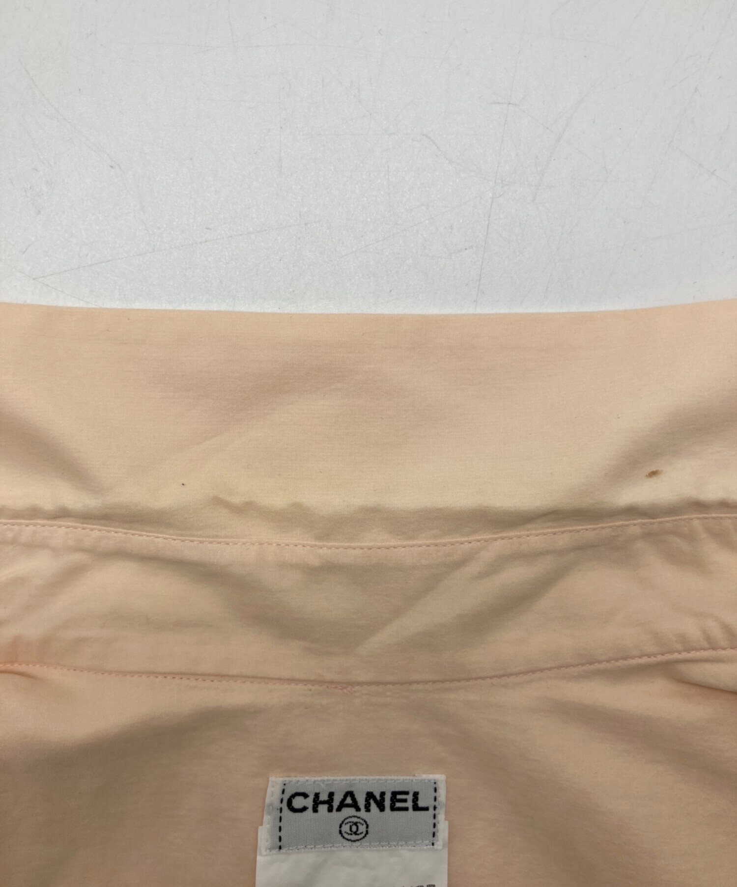 CHANEL フリル CHANEL ココパールボタン フリル ノースリーブシャツ 